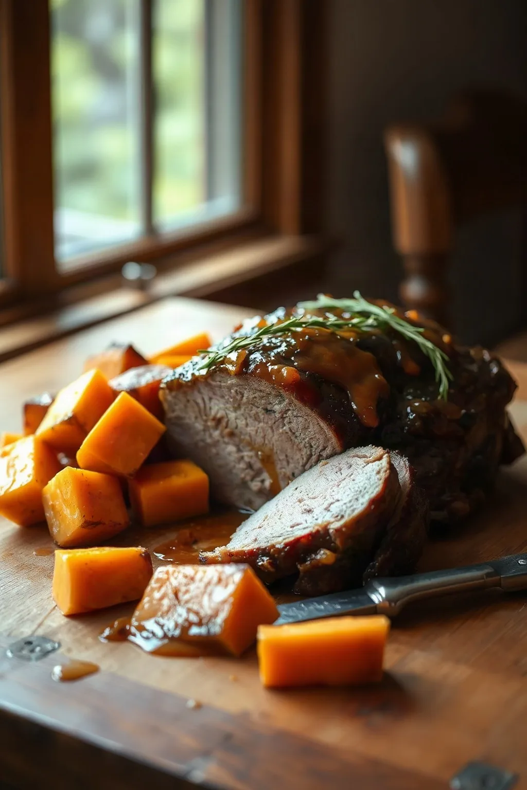 Slow Cooker Pork Loin Roast with Brown Sugar & Sweet Potatoes