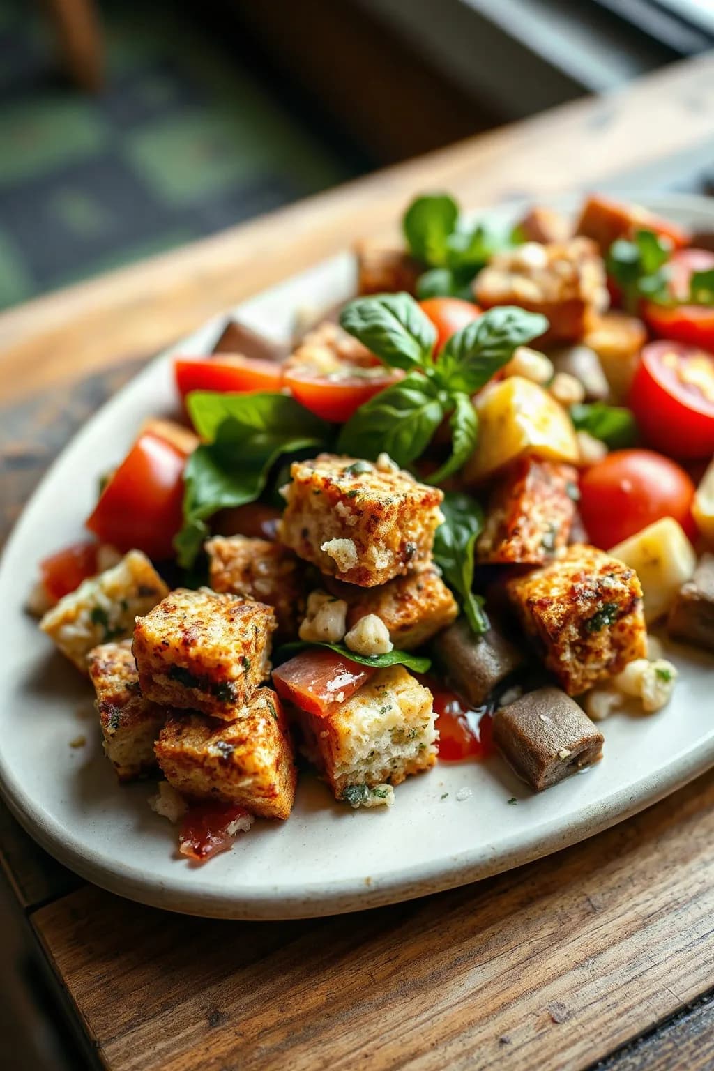 Classic Focaccia Panzanella Salad