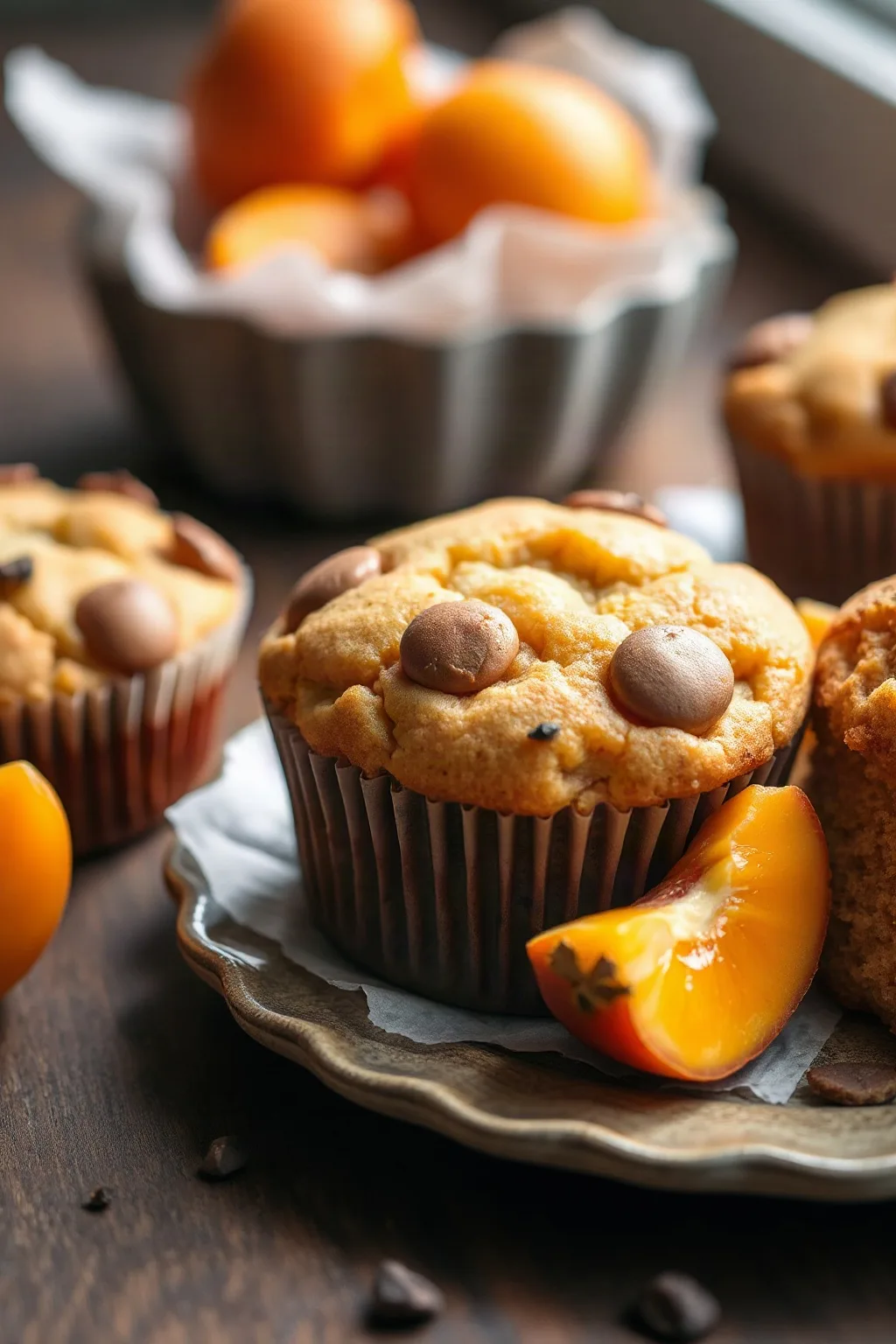 Muffins aux abricots délicieux avec une touche sucrée