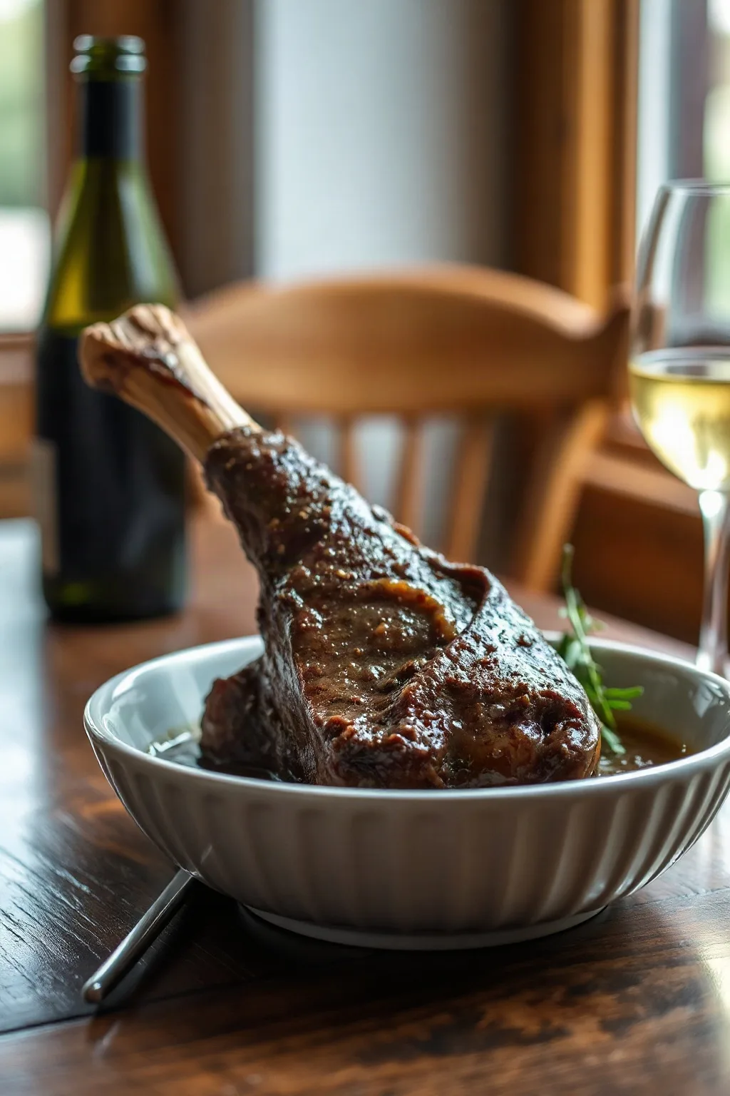 Braised Beef Shank with Wine and Tarragon