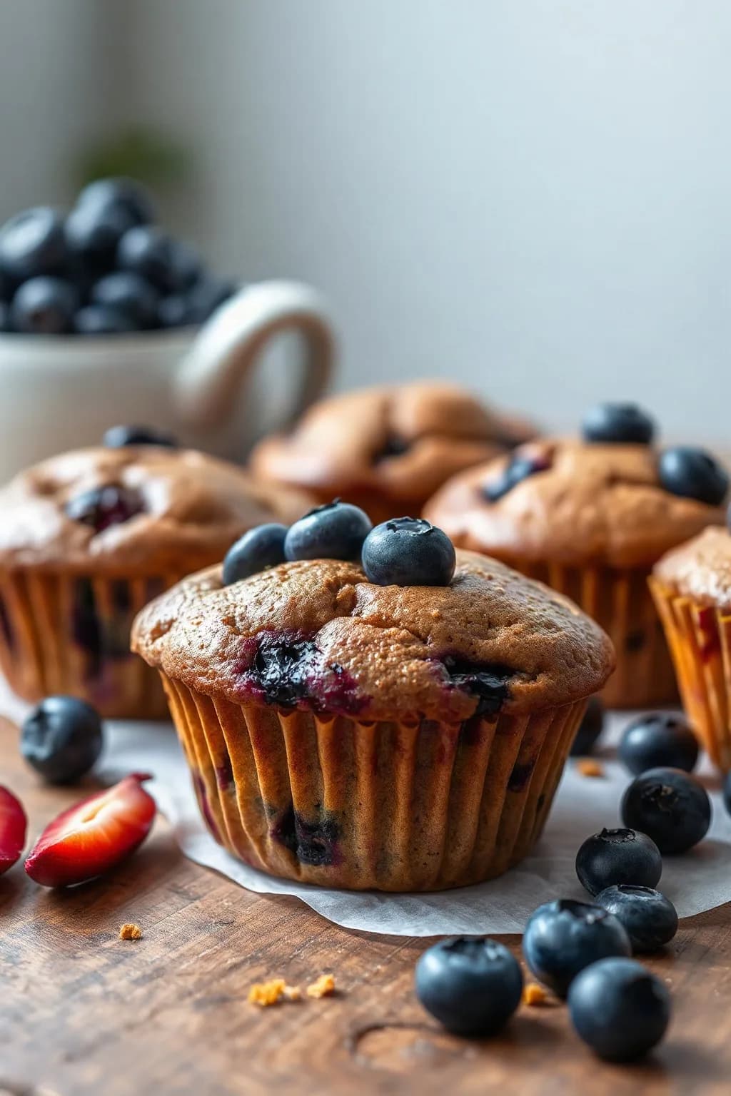 Gluten Free Teff Muffins with Blueberries