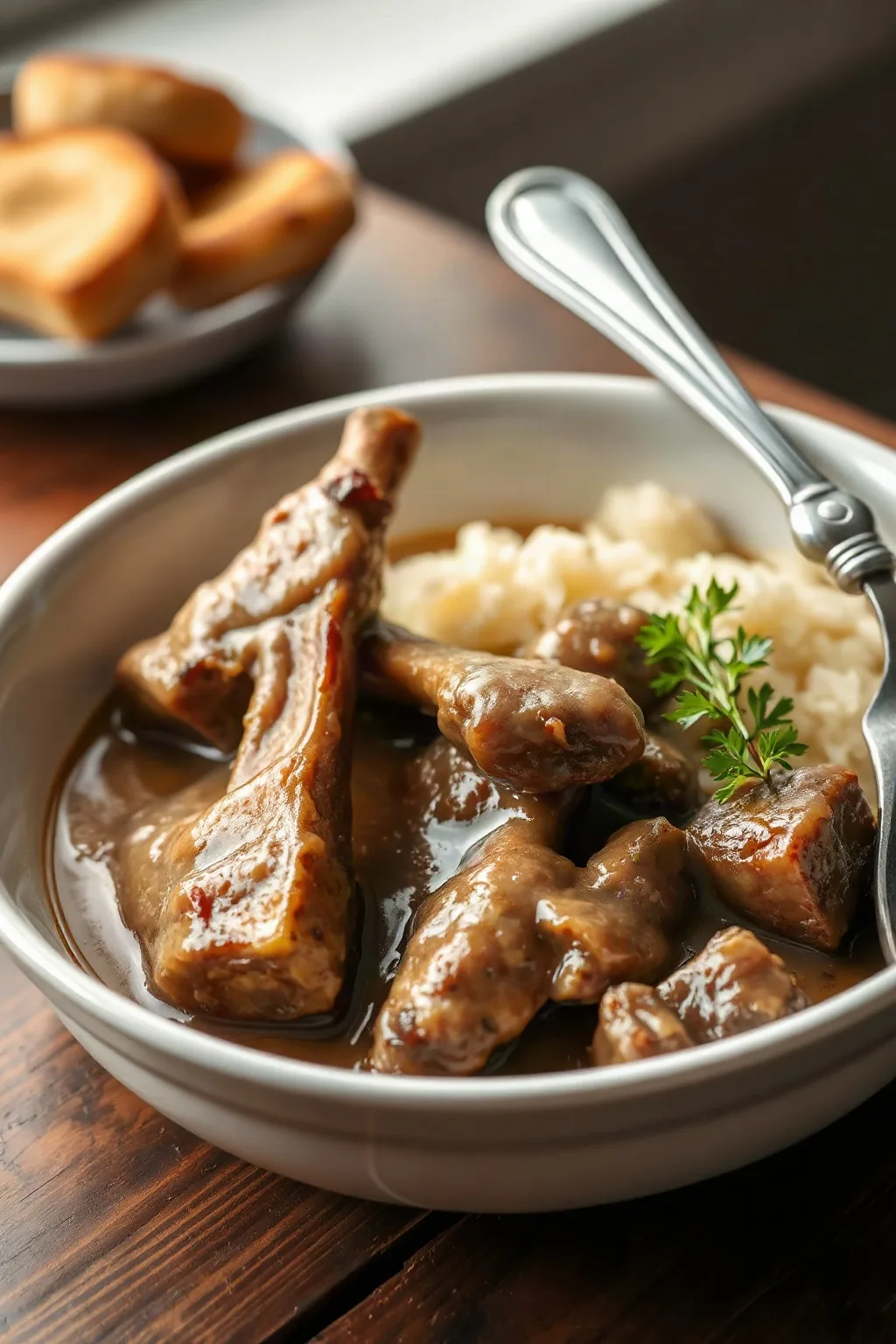 Slow Cooker Beef Neck Bones and Gravy