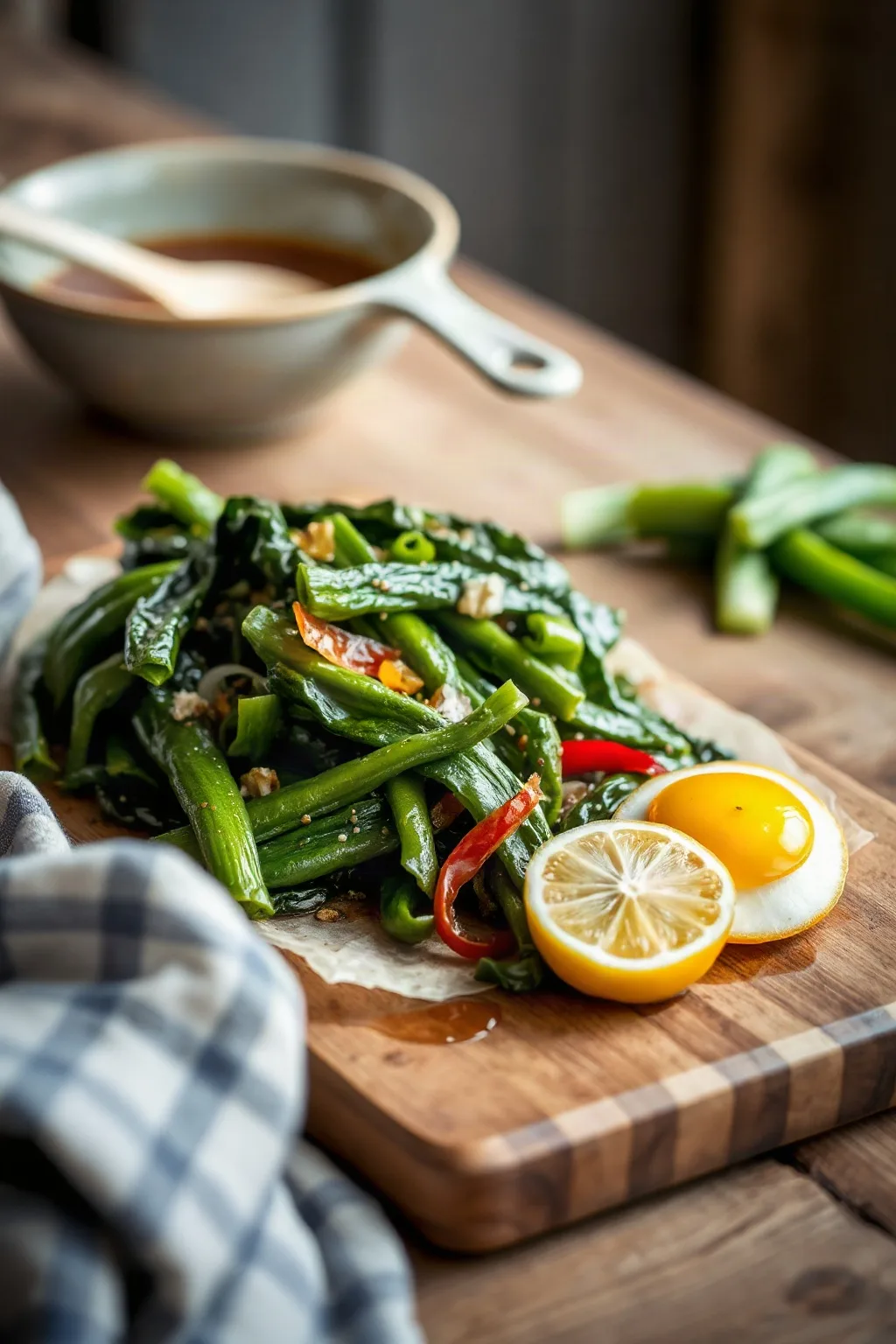Asian Inspired Mustard Greens Sauté