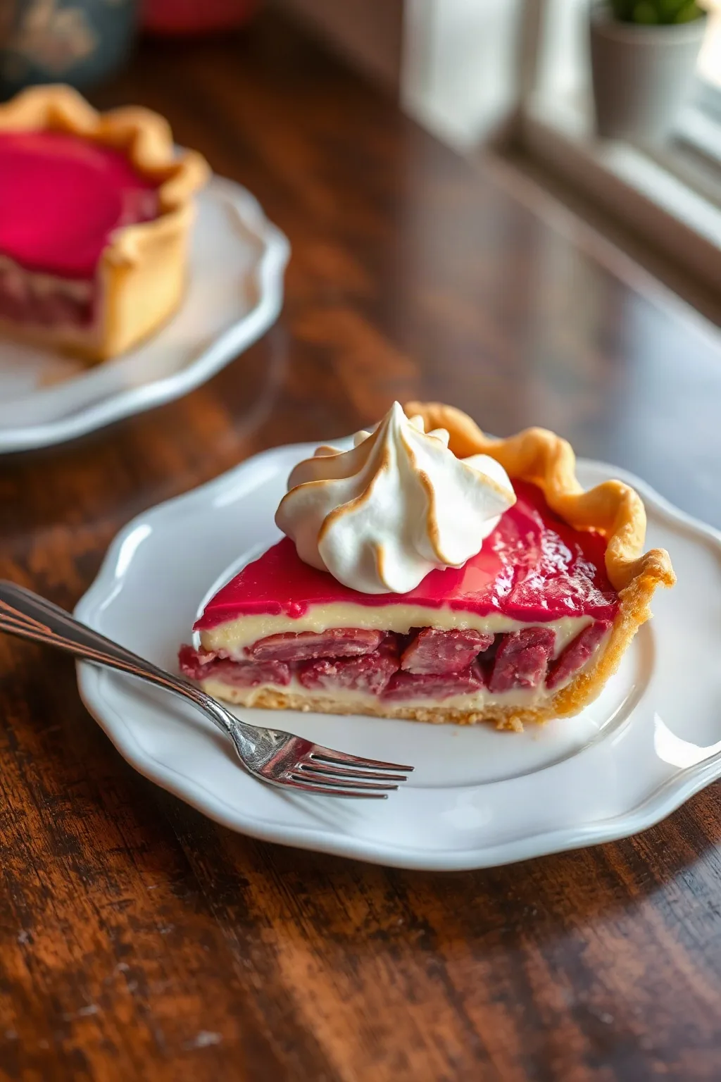 Dave's Rhubarb Custard Pie with Meringue