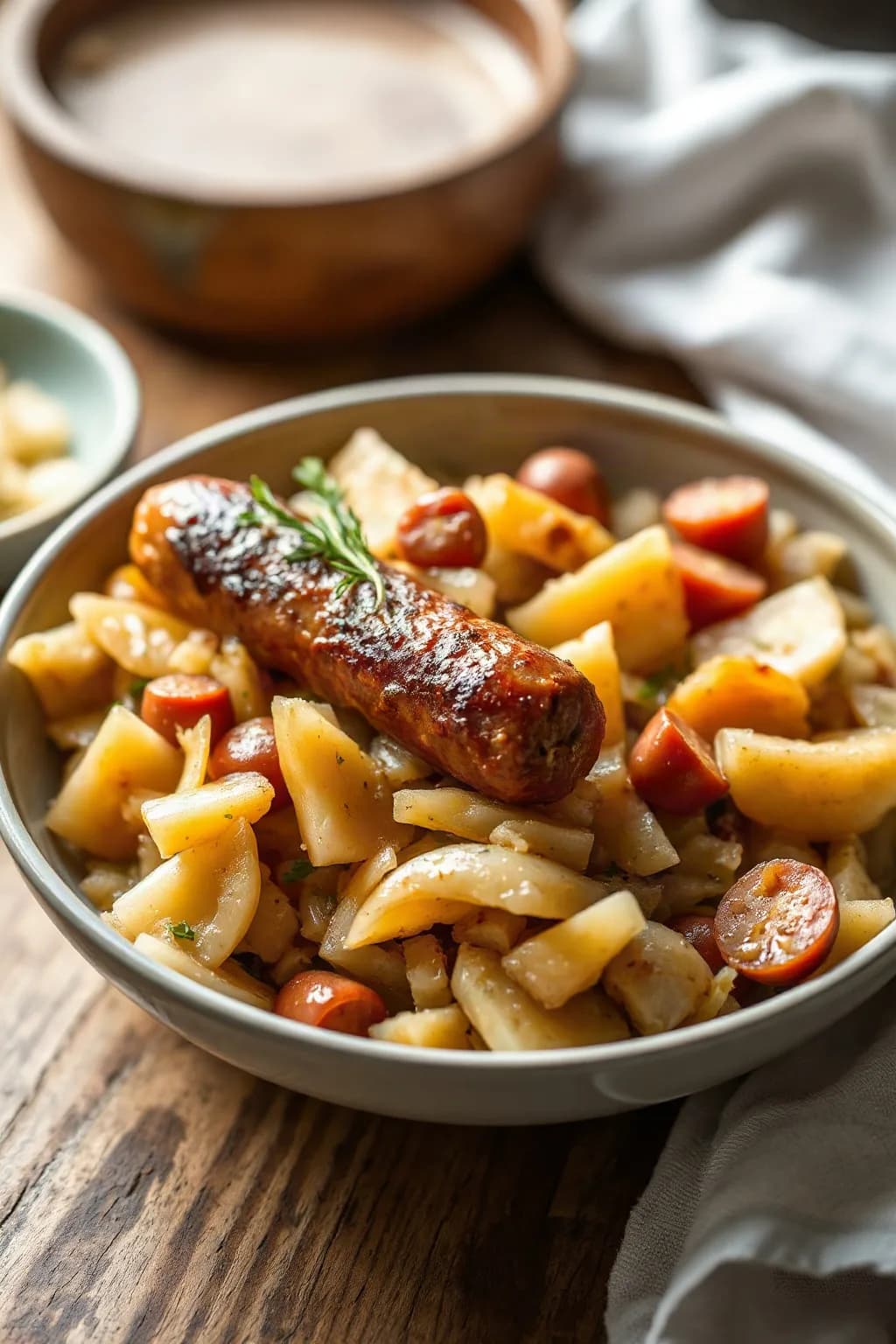 Slow Cooker Sauerkraut and Sausage Delight