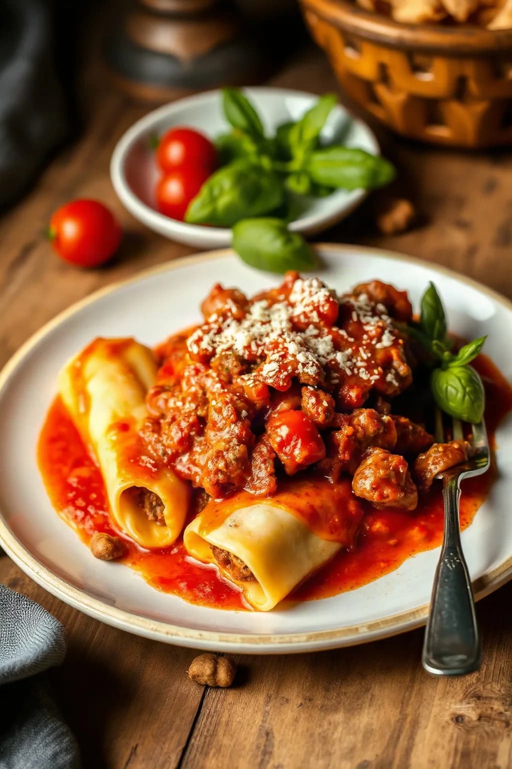 Classic Meat Filled Manicotti