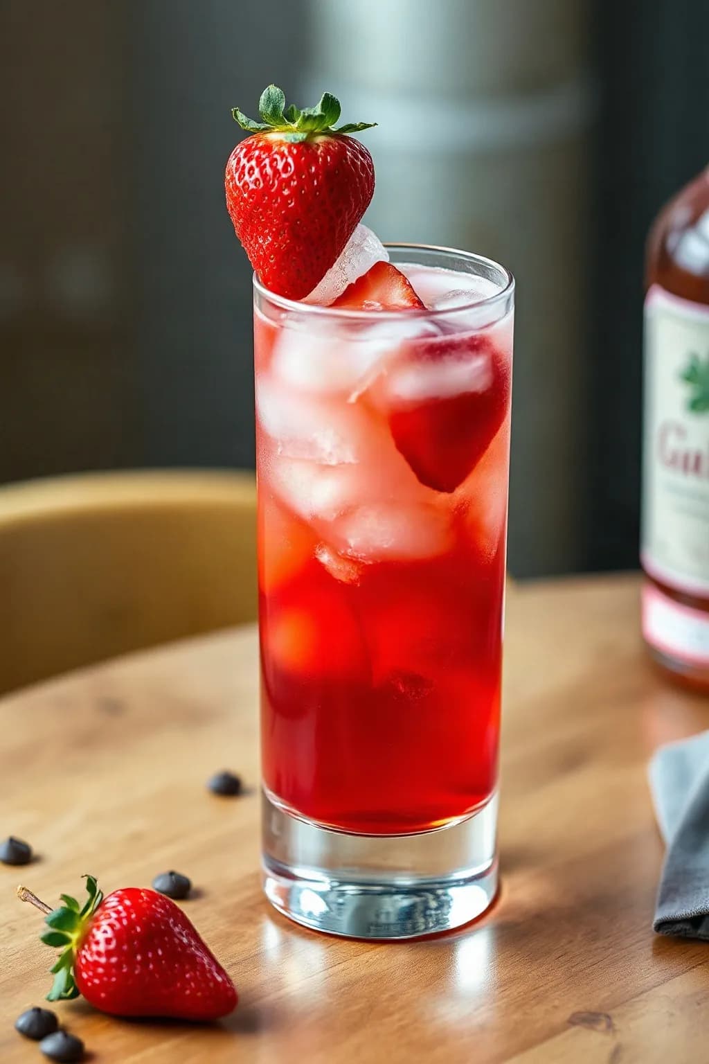 Cocktail rafraîchissant à la fraise et au gin