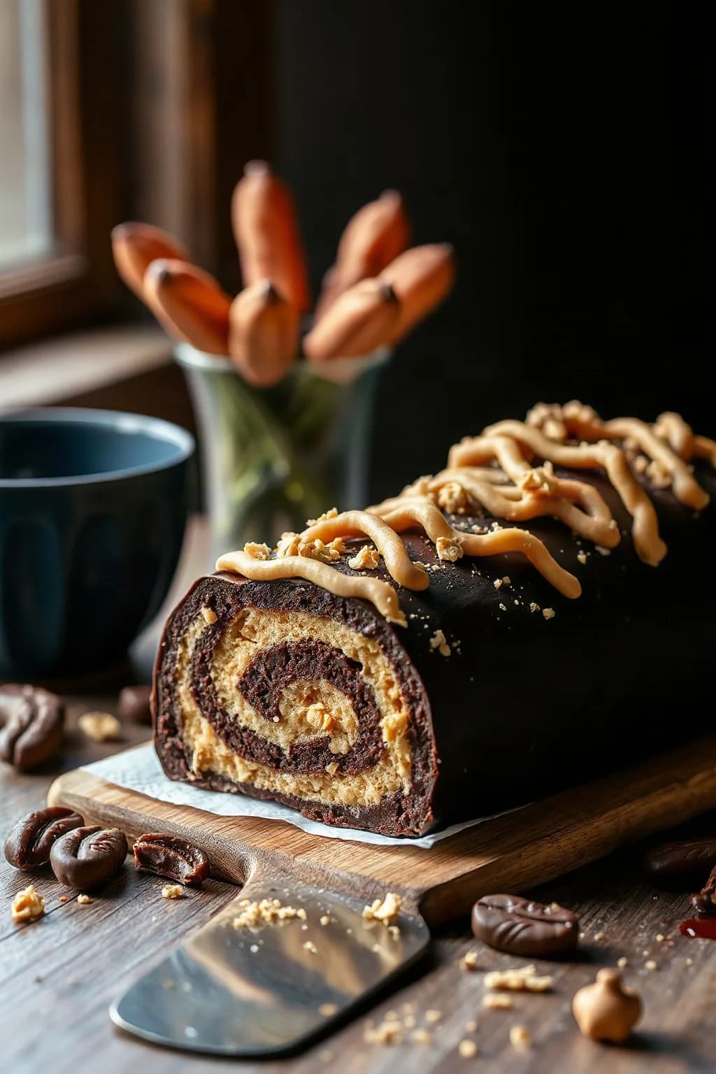 Crispy Peanut Butter Chocolate Log Recipe