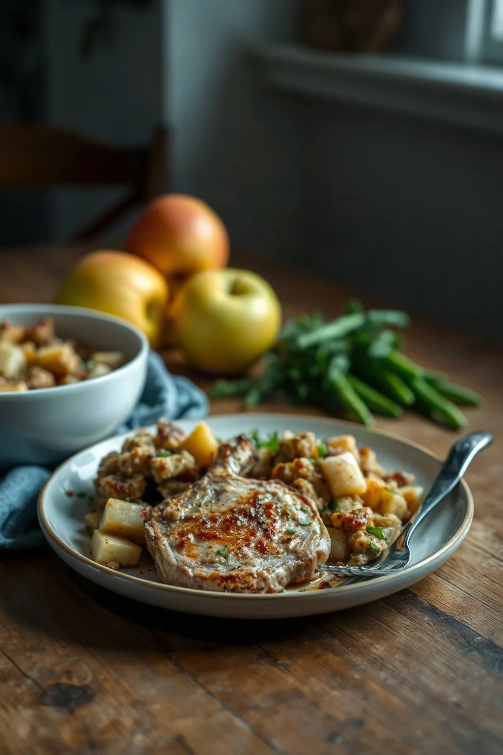 Apple Pork Chops and Stuffing