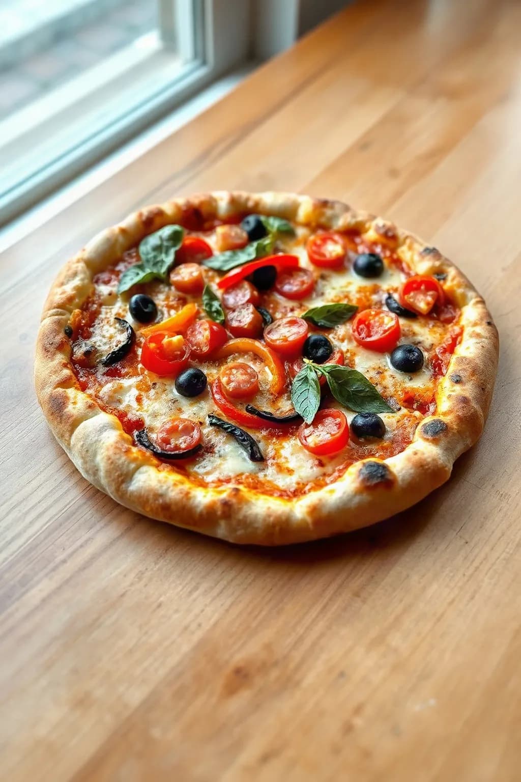 Pizza Vegetariana con Masa Casera