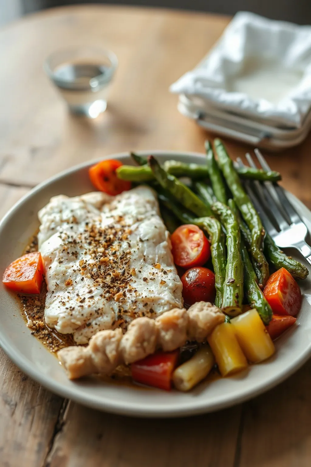 Pescado al Horno con Verduras Congeladas