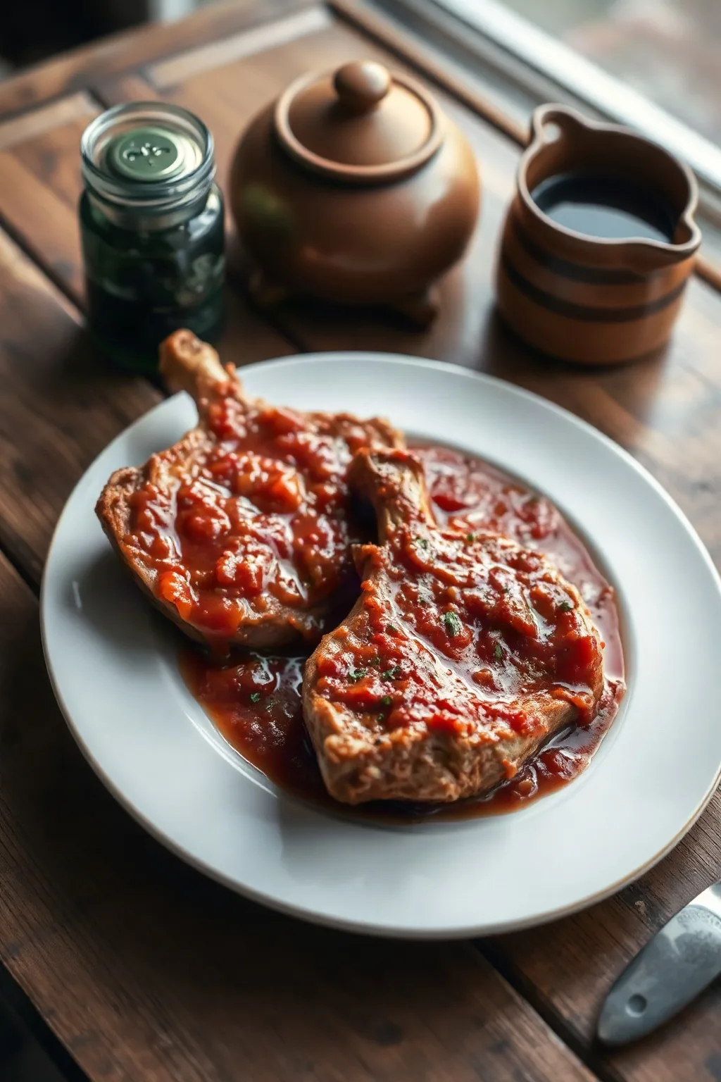 Pork Chops in Rich Red Sauce