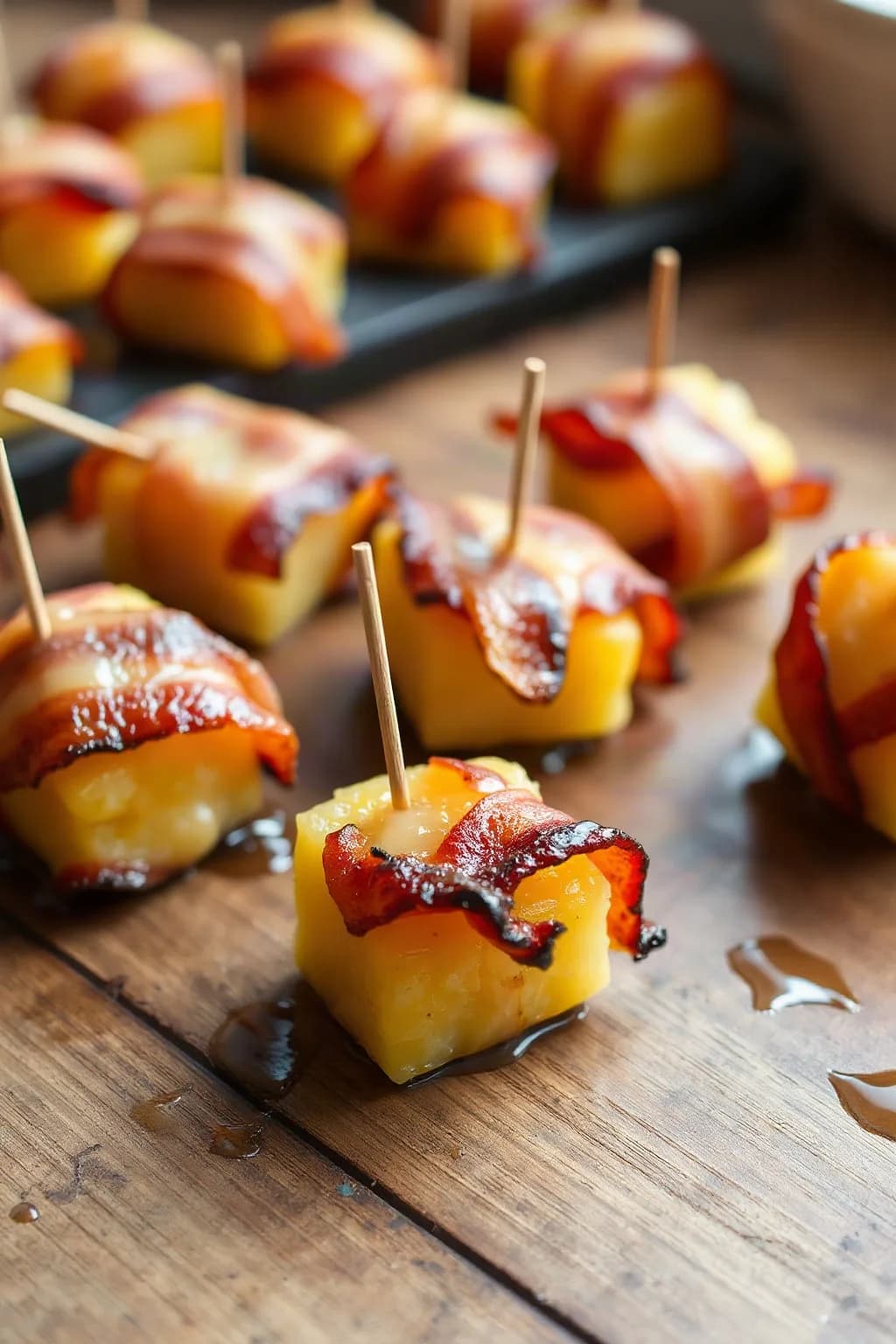 Bocaditos de Piña Envuelta en Tocino