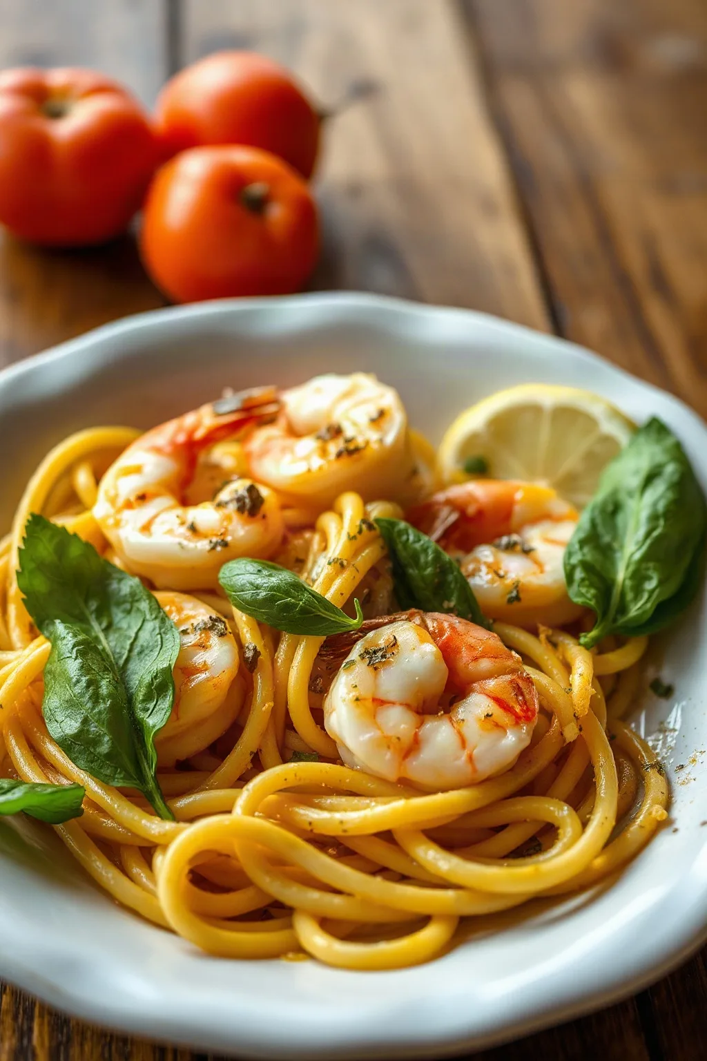 Lemony Garlic Shrimp with Pasta