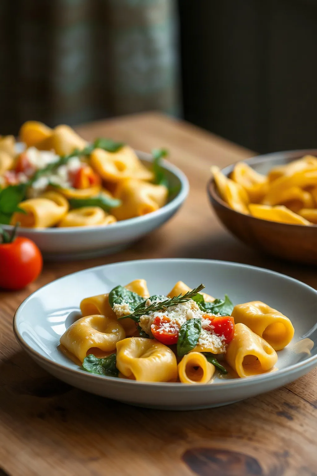 Tortellini con Espinacas y Tomate