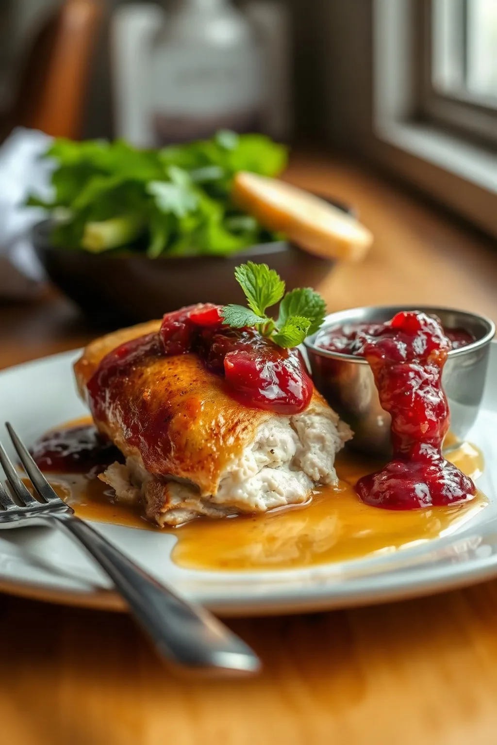 Baked Chicken and Brie with Cranberry Sauce