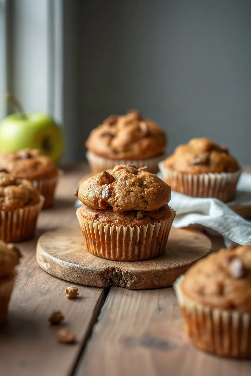 Muffins au son et aux pommes faibles en gras