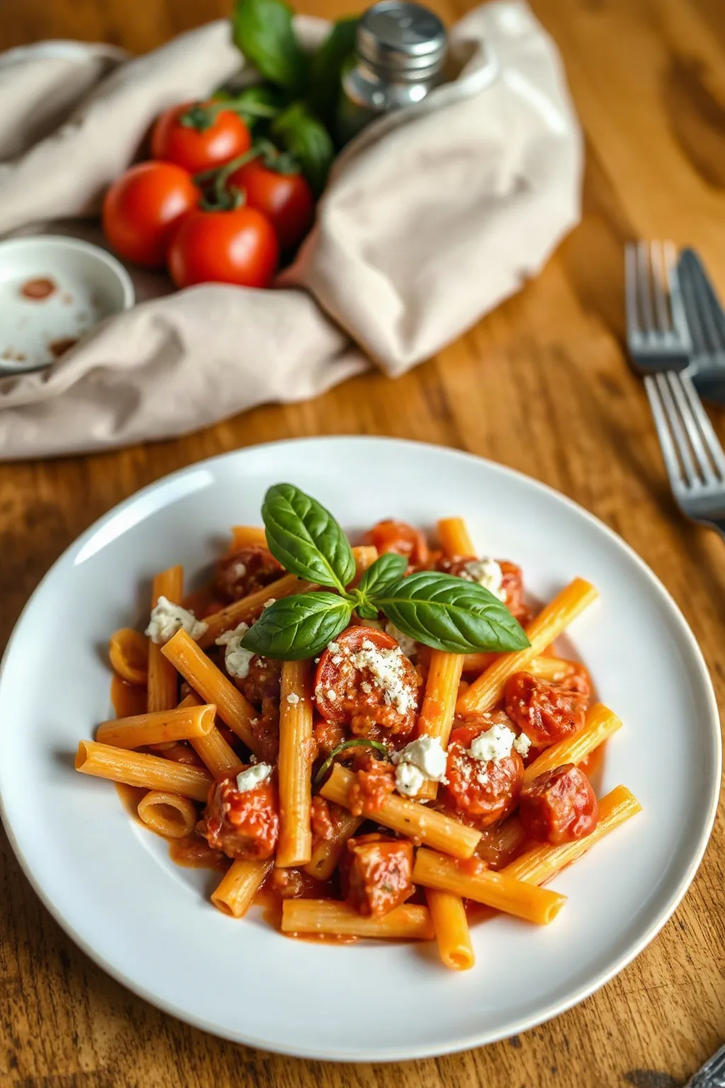 Penne crémeux à la tomate rapide
