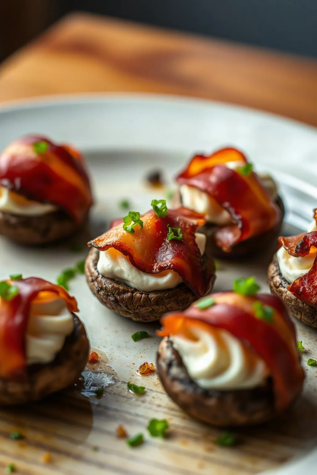 Bacon Wrapped Stuffed Mushrooms with Cream Cheese