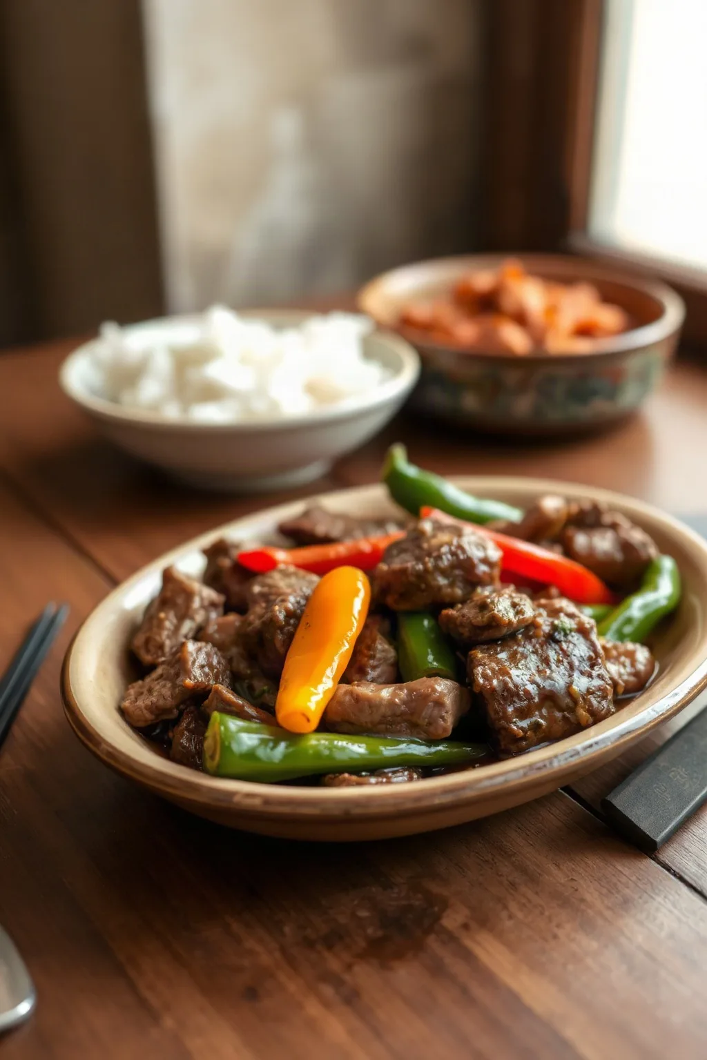 Bistec con Pimientos al Estilo Chino