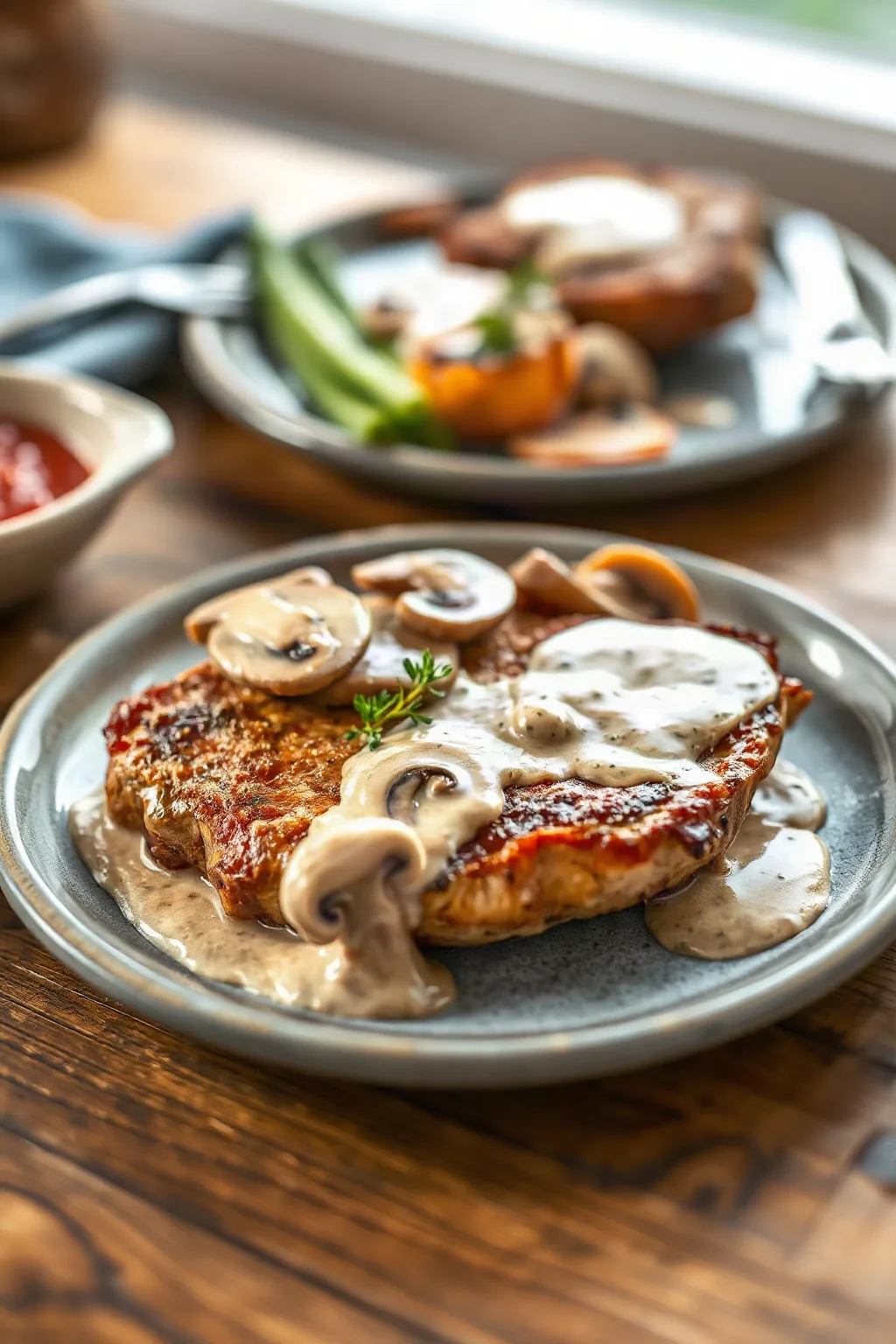 Pork Chops with Sour Cream and Mushroom Sauce