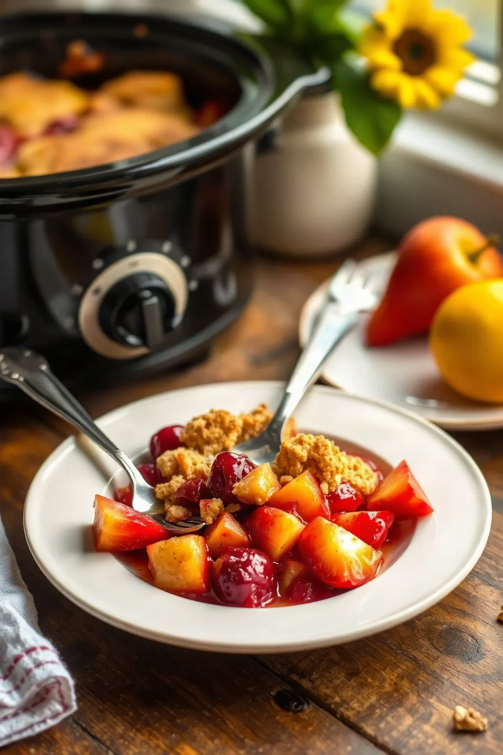 Slow Cooker Fruit Cobbler