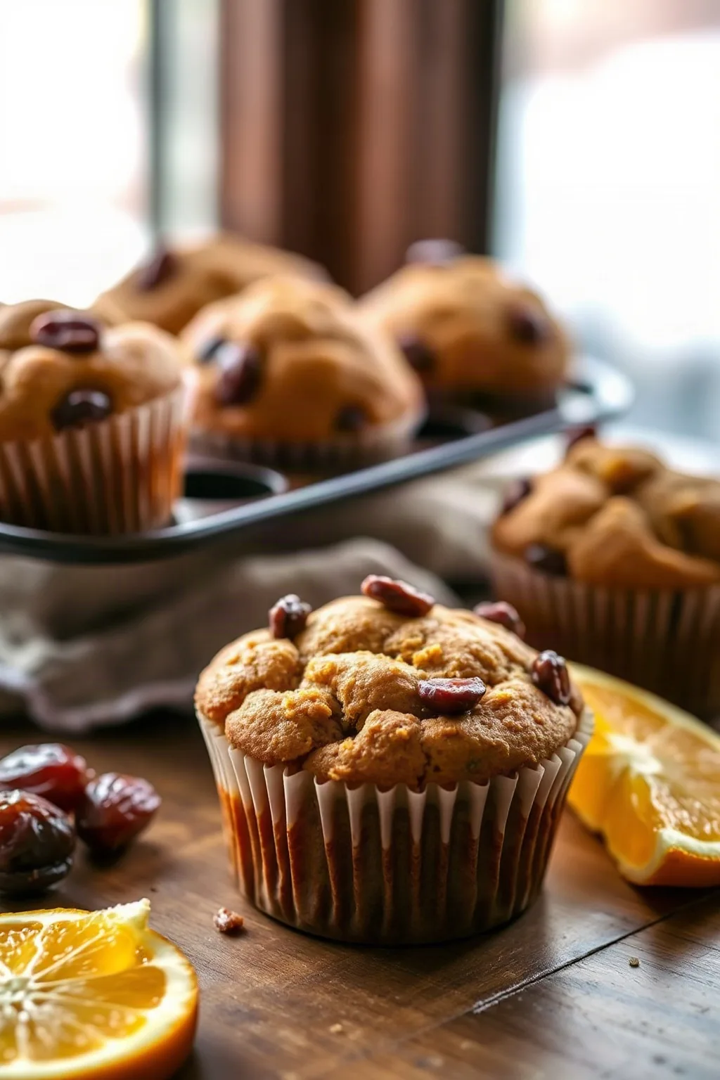 Muffins à l'orange et aux dattes