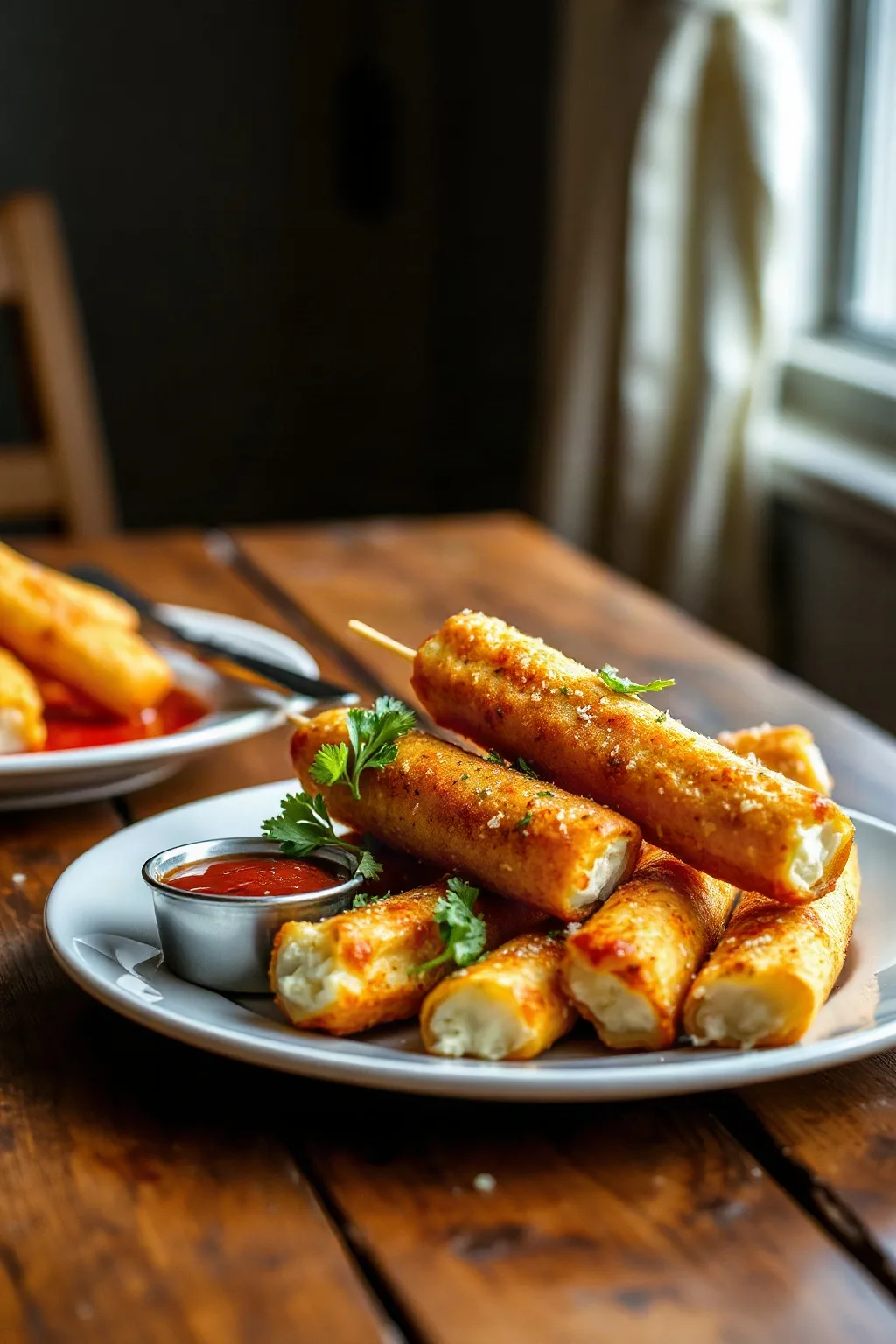 Light and Baked Mozzarella Sticks