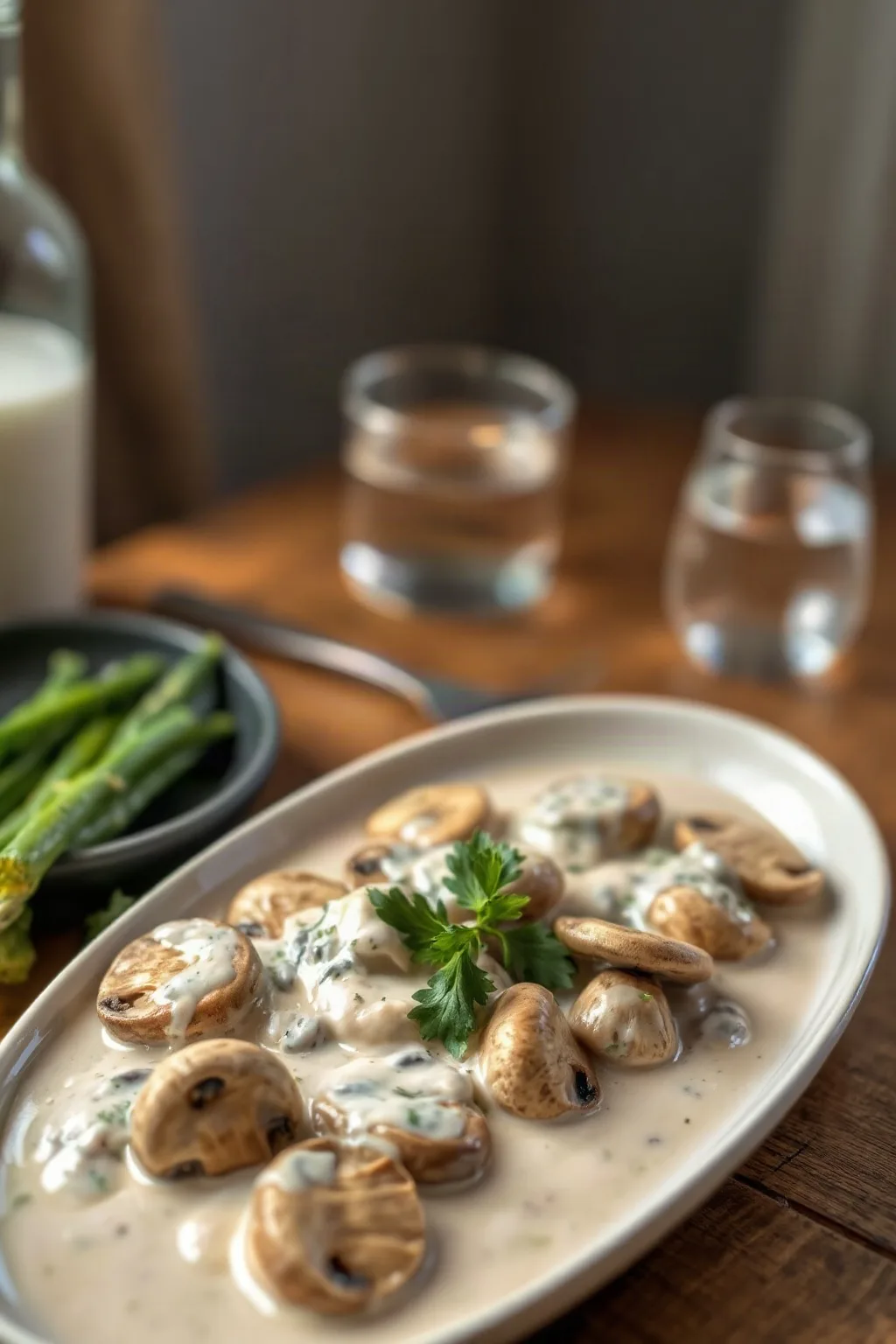 Salsa Cremosa de Champiñones con Leche