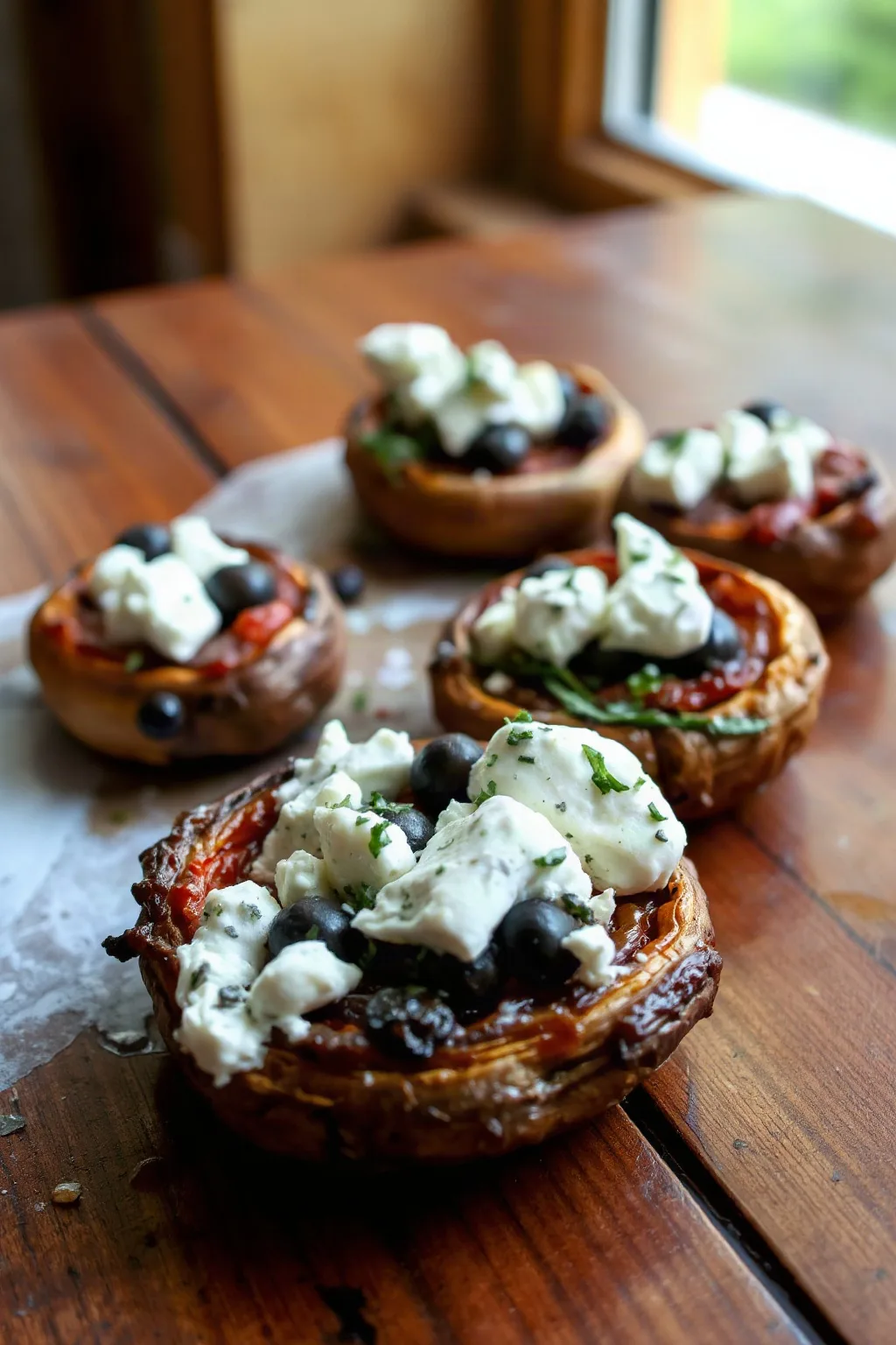 Champignons Portobello Rôtis au Fromage Bleu