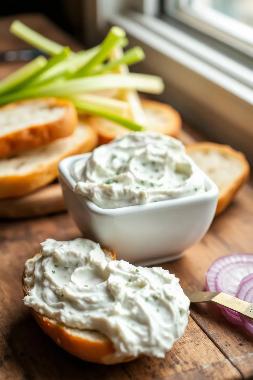 Chive and Onion Yogurt and Cream Cheese Spread