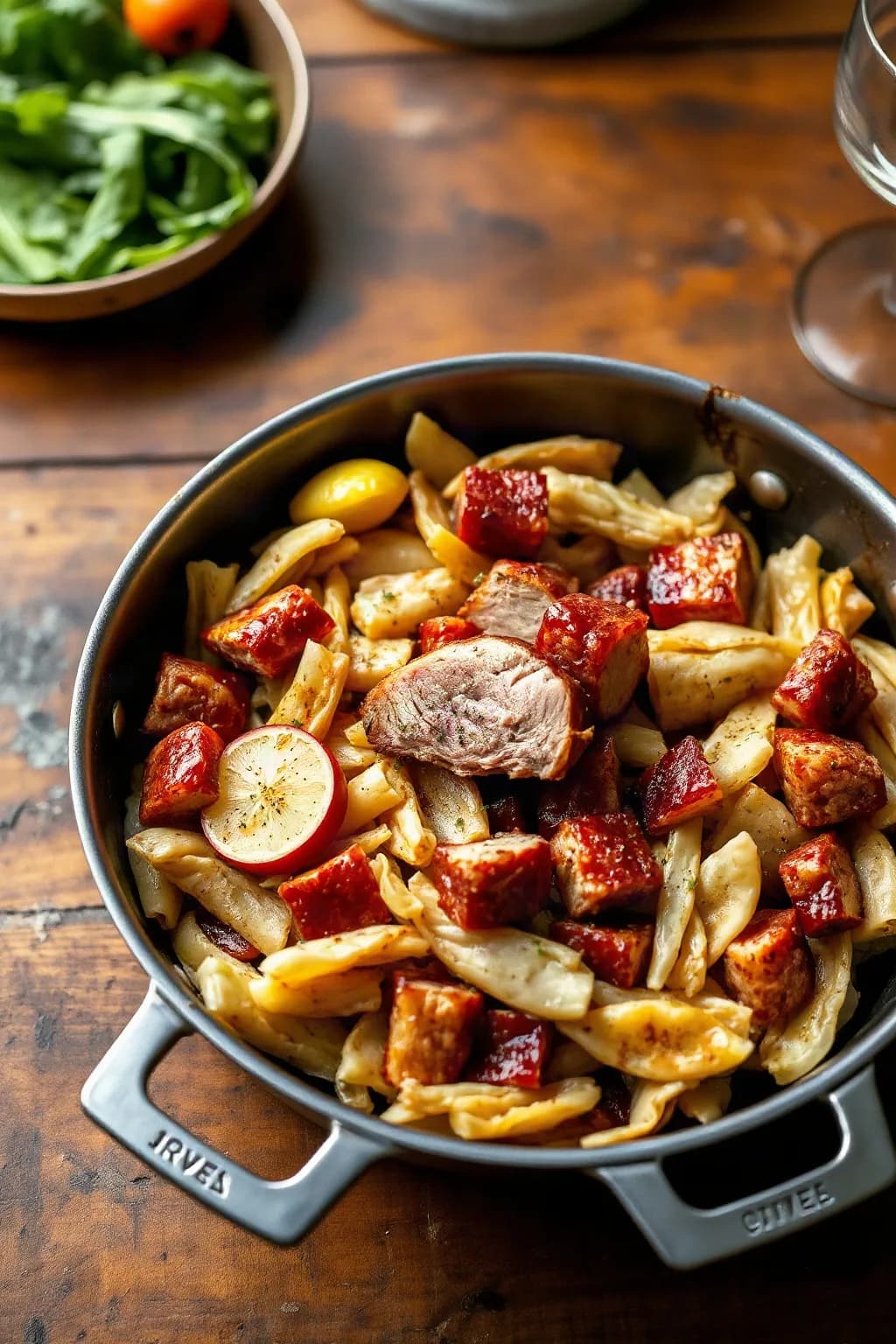 Sartén de Jamón y Repollo Frito