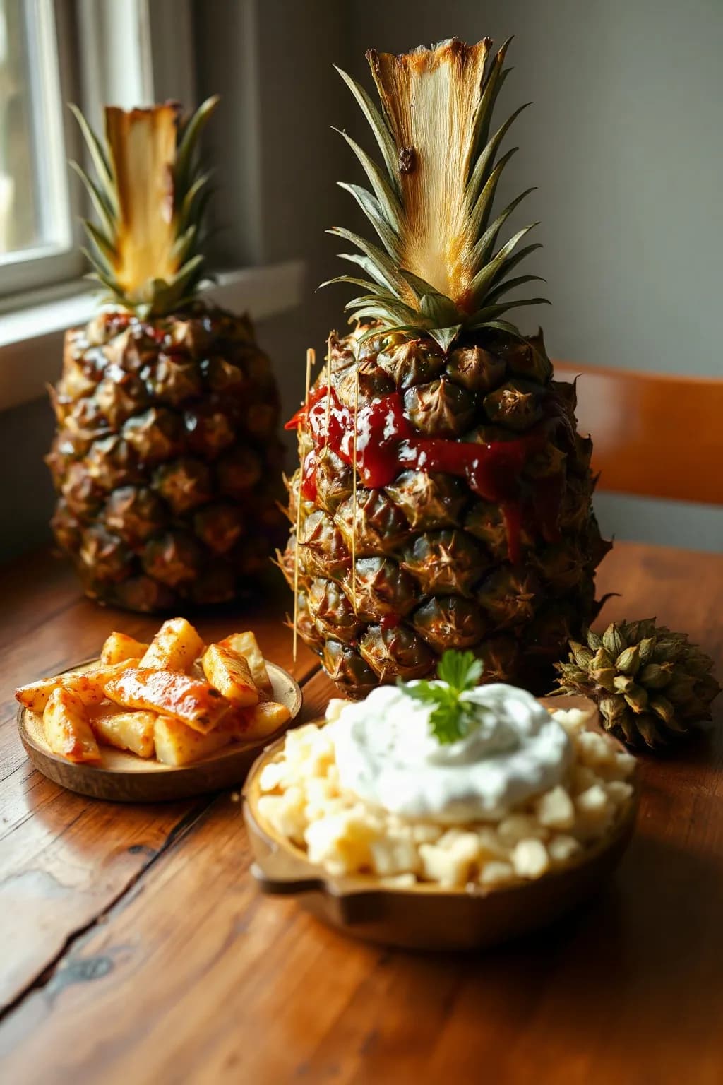 Délice d'Ananas Farci au BBQ Fumé