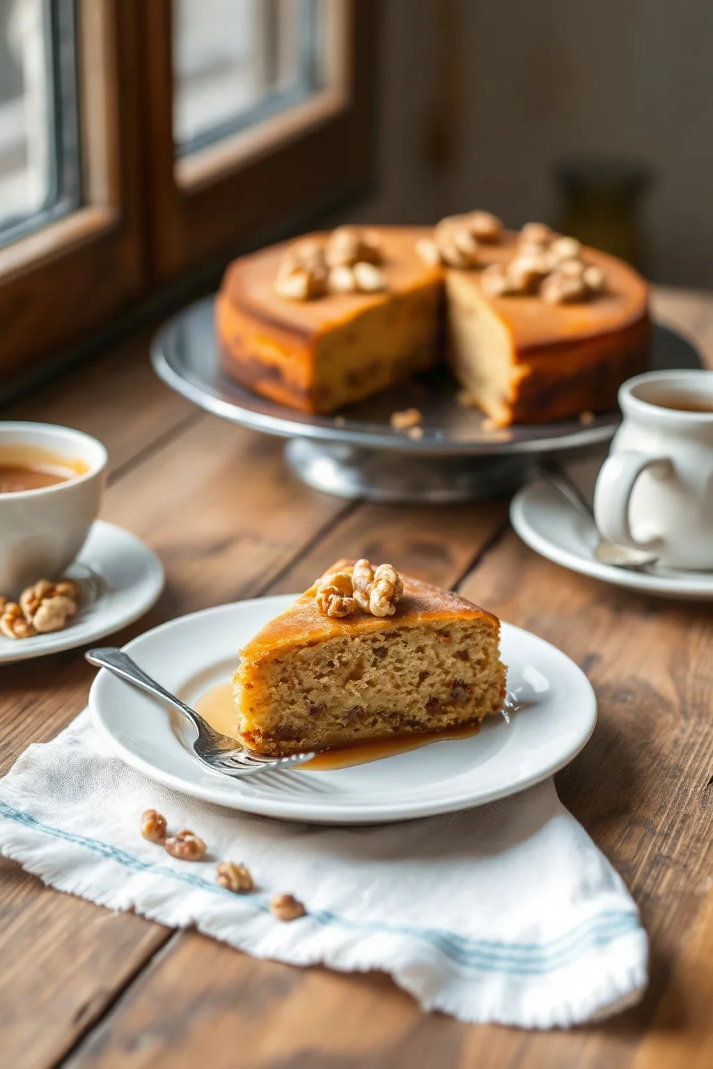 Traditional Greek Honey Cake with Walnuts