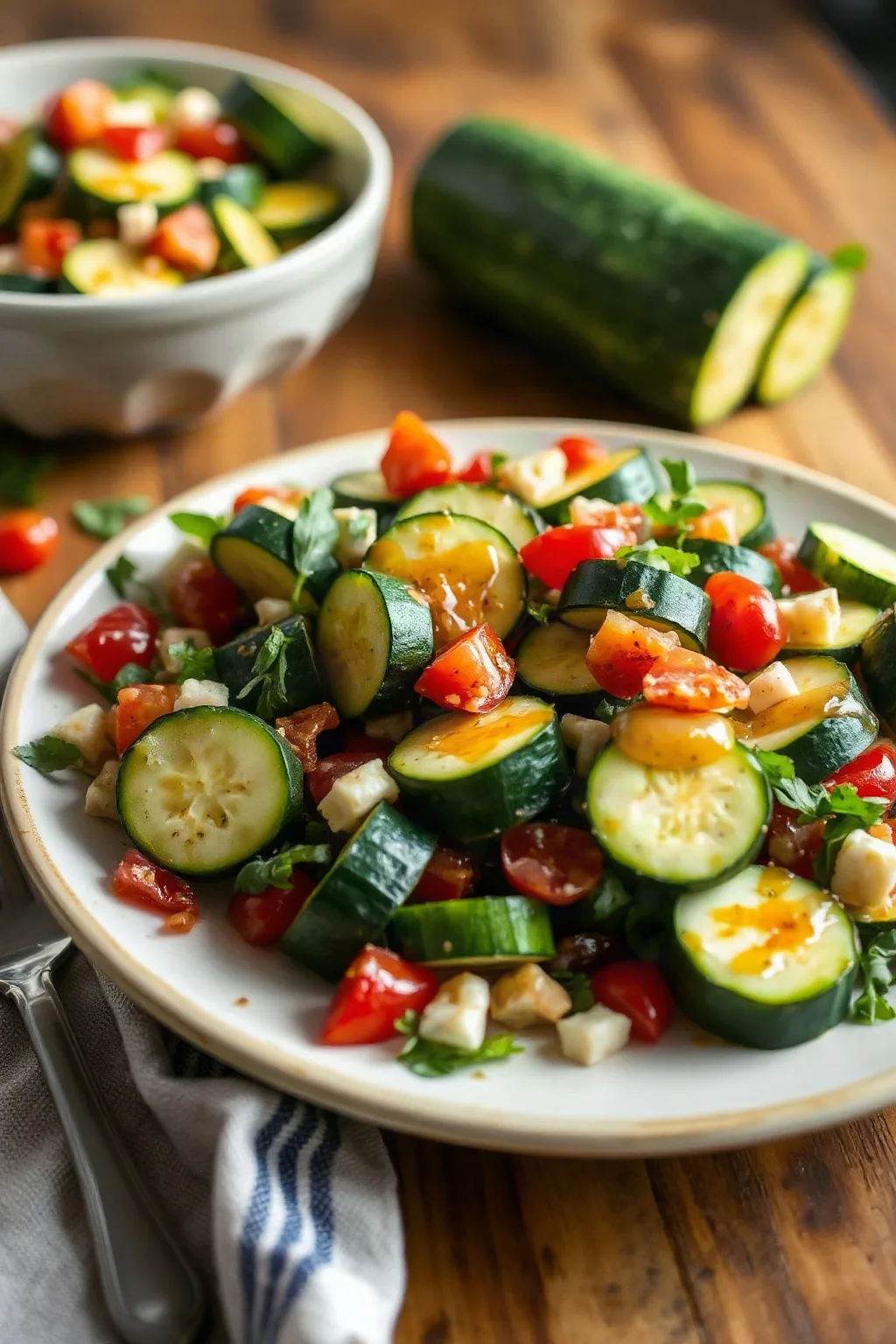 Jeans Zucchini Salad with Tangy Dressing