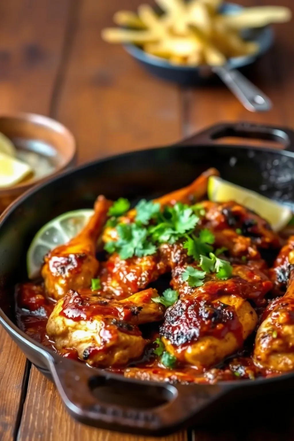 Fajitas de Pollo en Sartén de Hierro Fundido