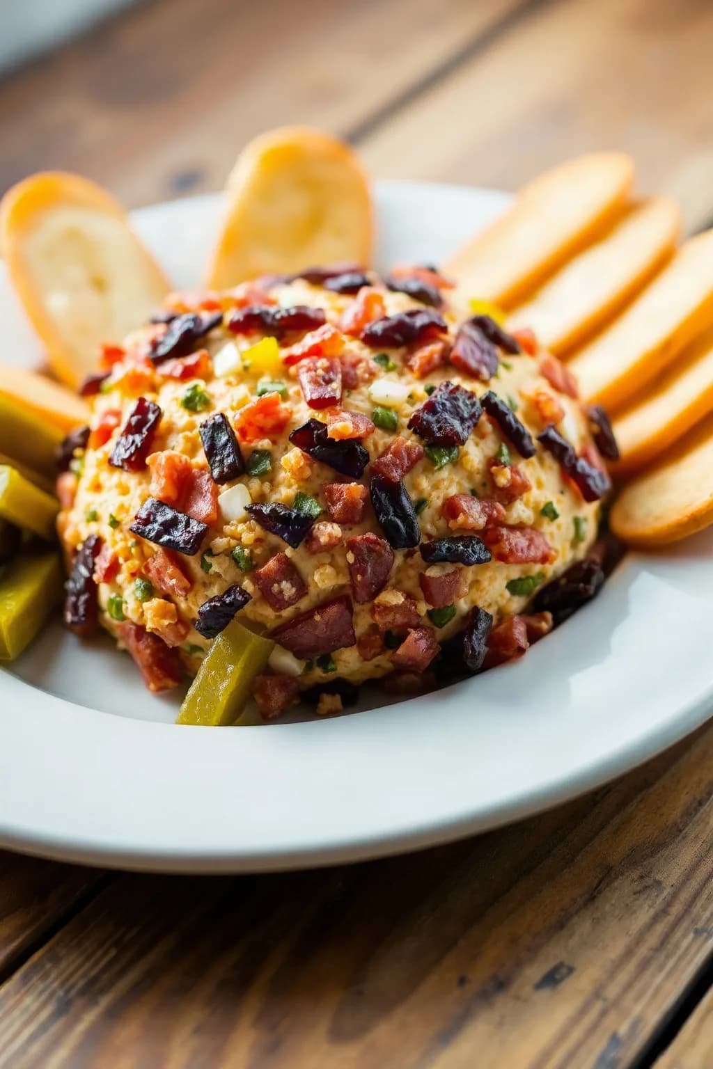 Boule de fromage au bacon et cornichons à l'aneth