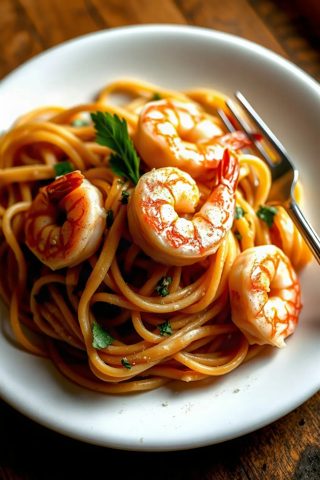 Garlic Shrimp Linguine