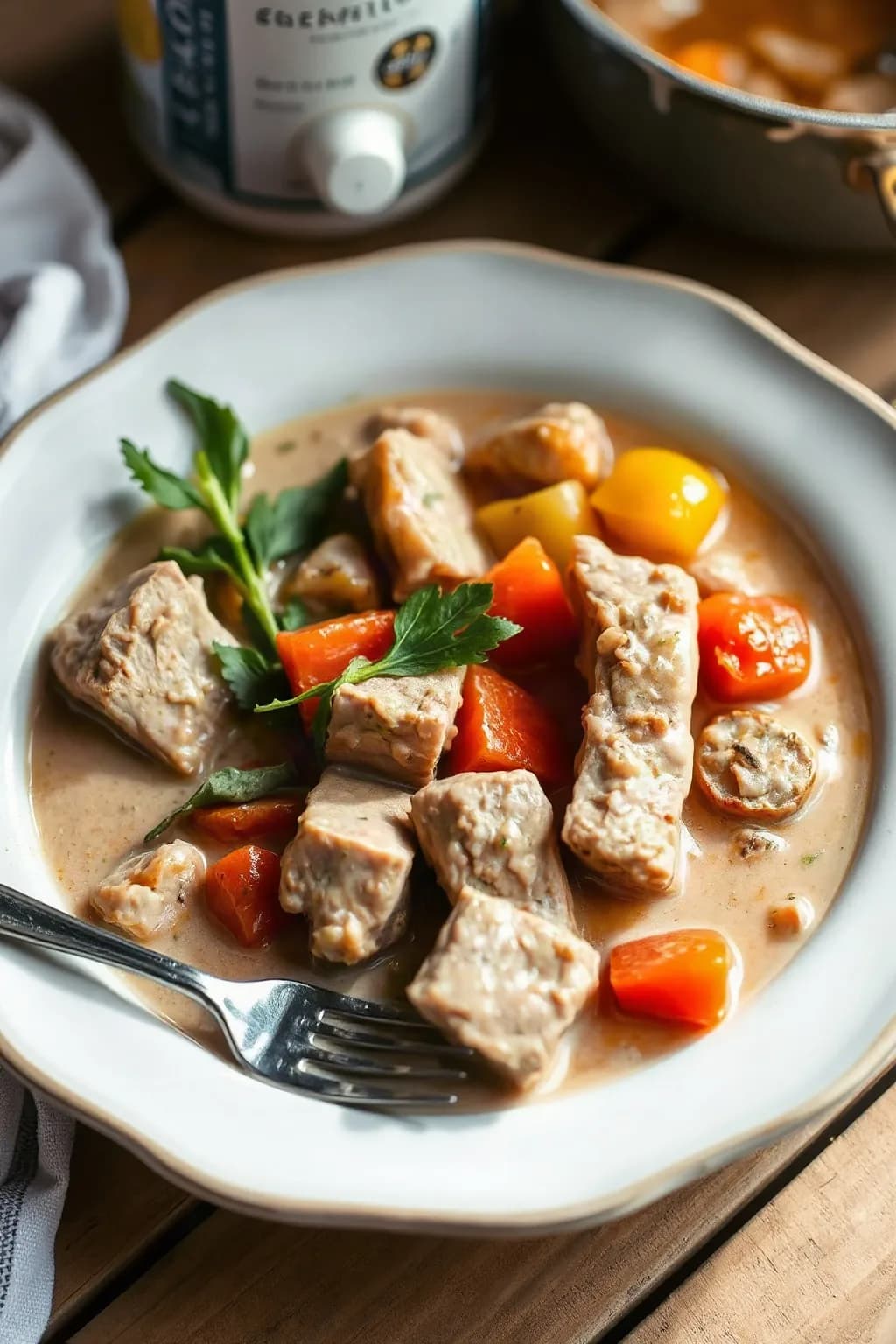 Creamy Pork Stew with Vegetables