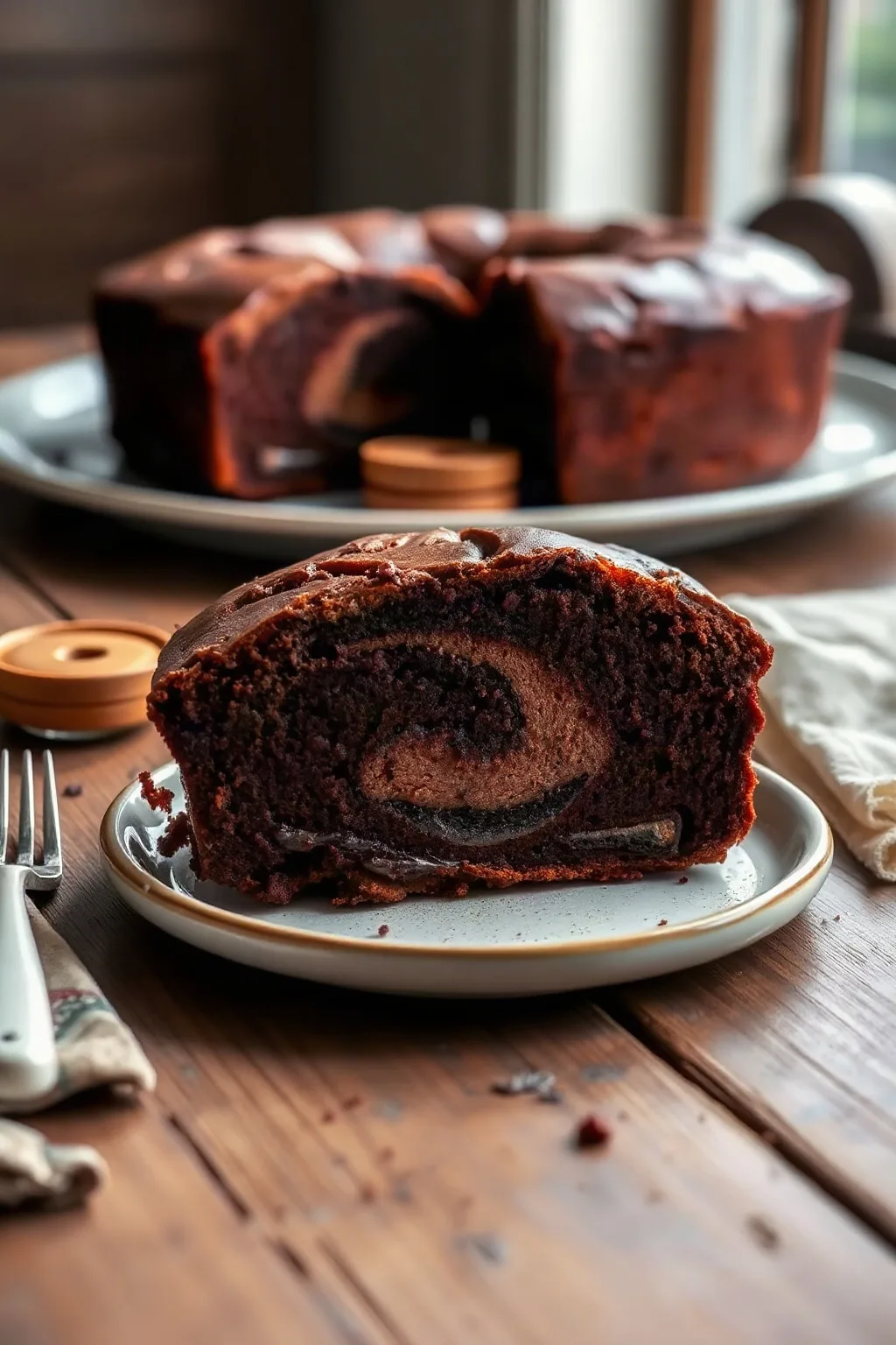 Gâteau marbré au chocolat noir