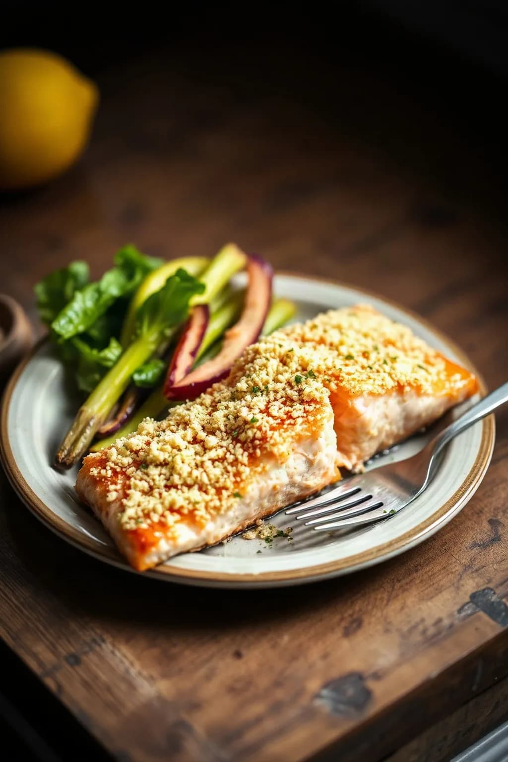 Salmón con Costra de Panko y Limón