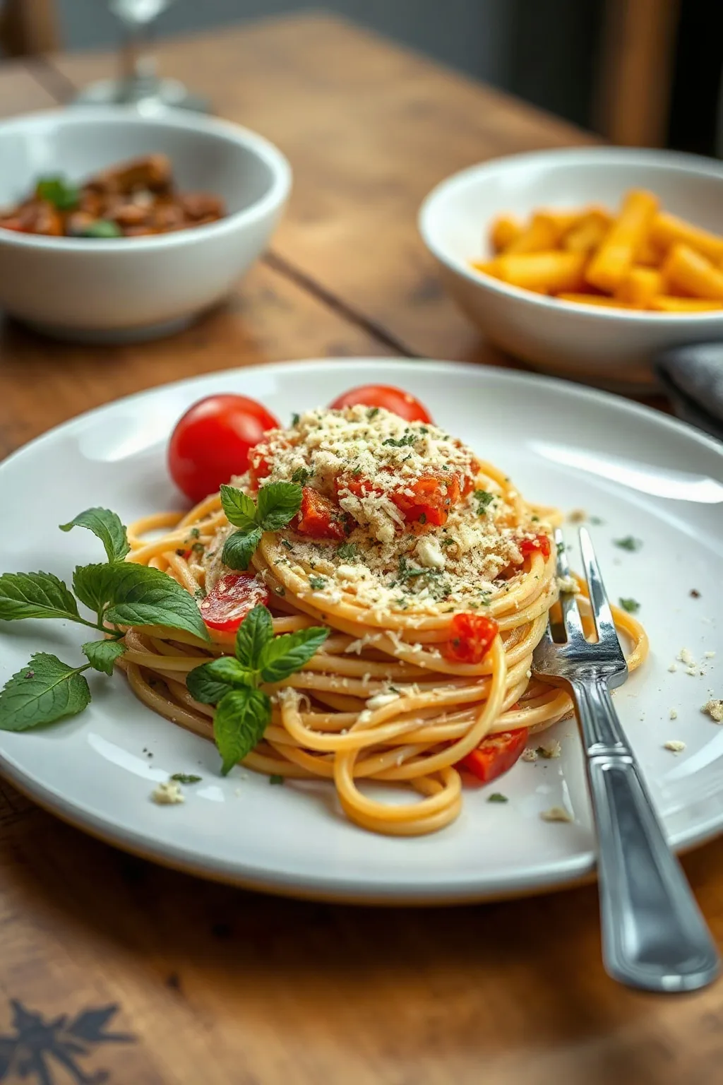 Spaghetti à l'ail et au parmesan