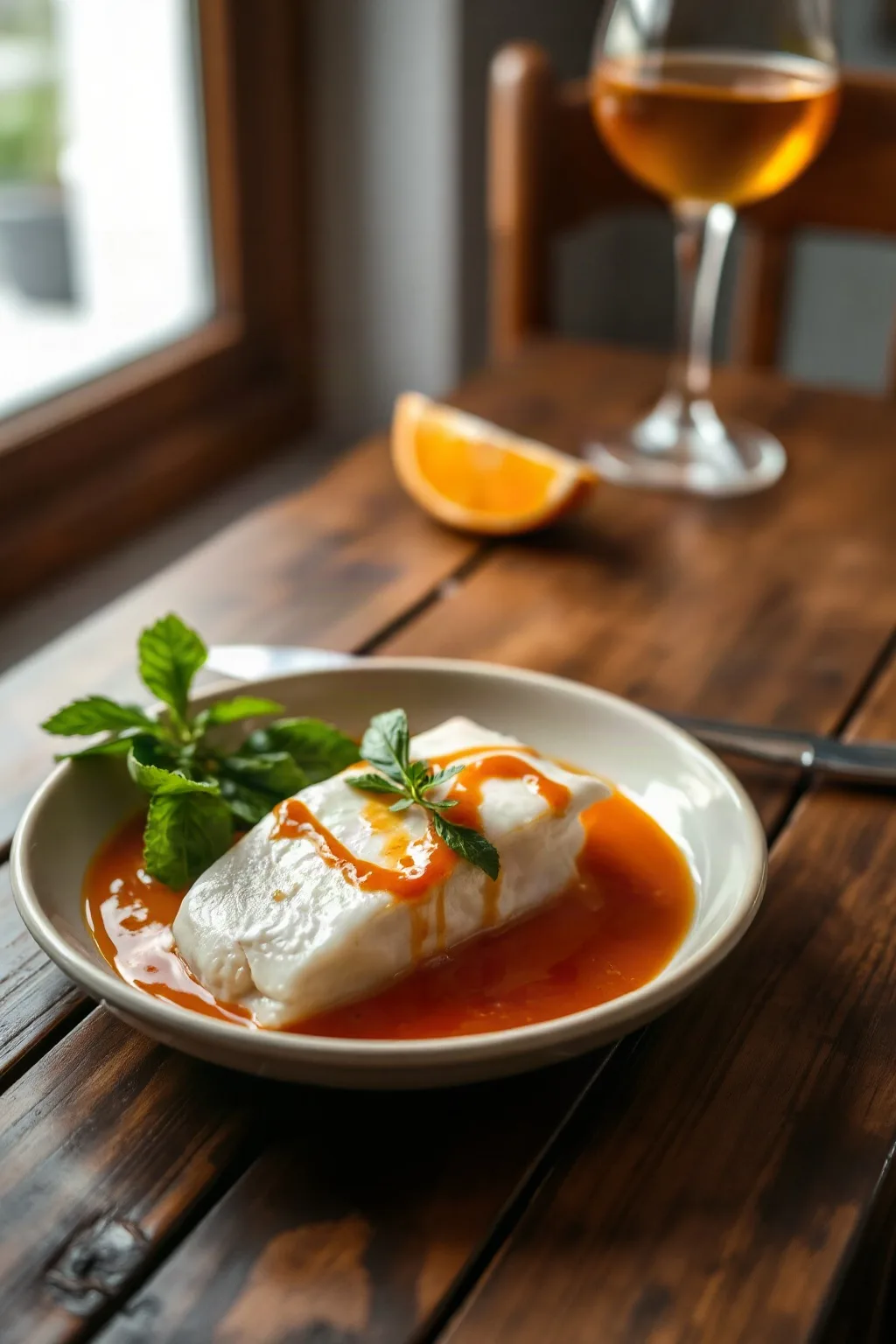 Joues de Flétan à la Sauce Gingembre et Orange