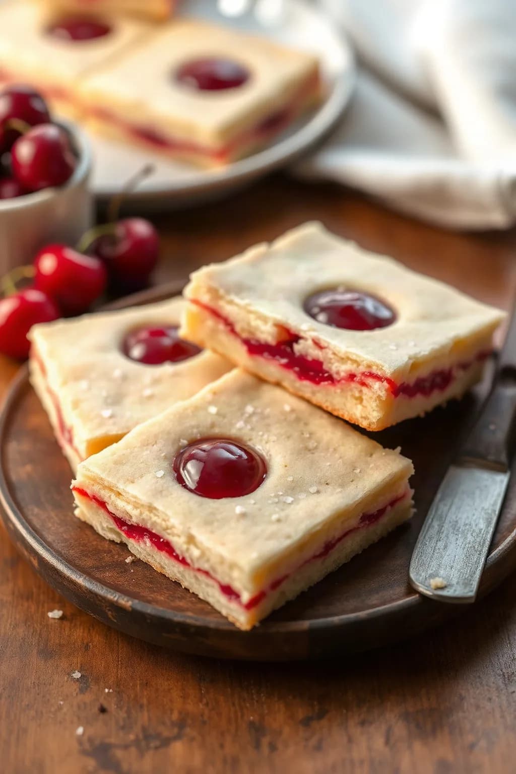 Maraschino Cherry Shortbread Bars