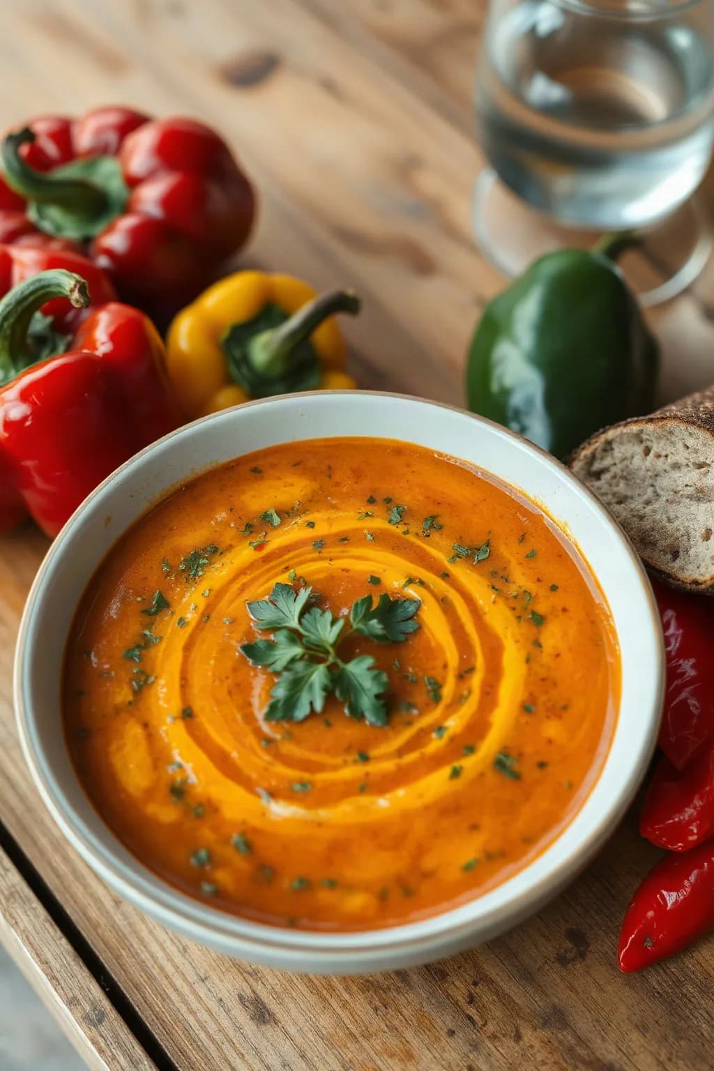 Rainbow Roasted Pepper Soup