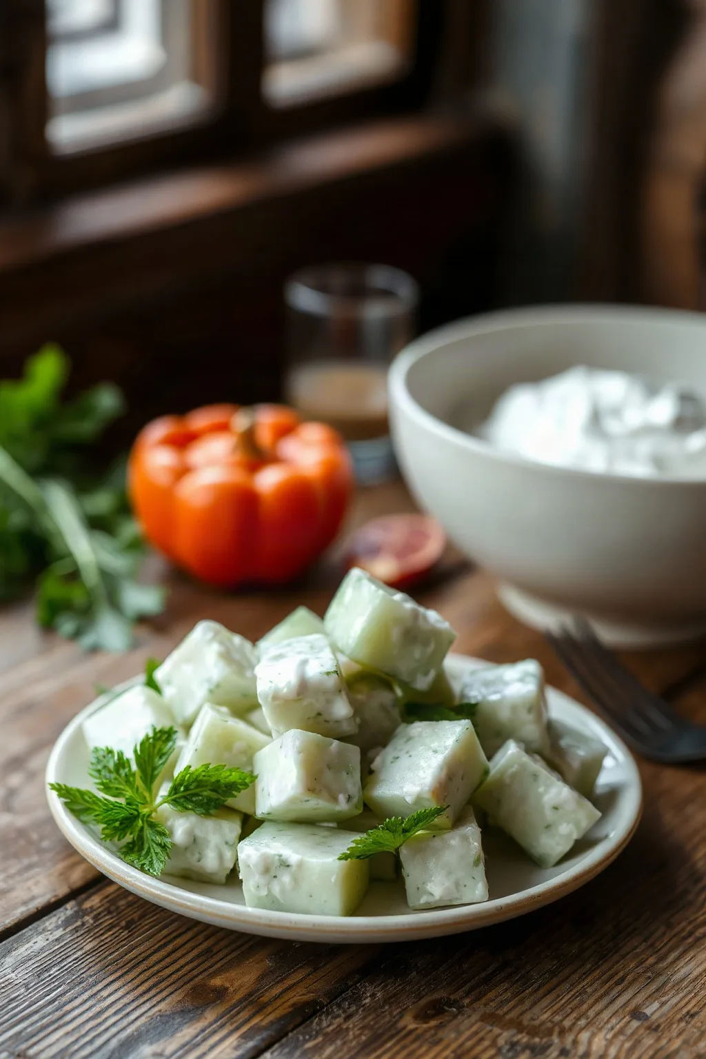 Ensalada Refrescante de Pepino con Eneldo y Yogur