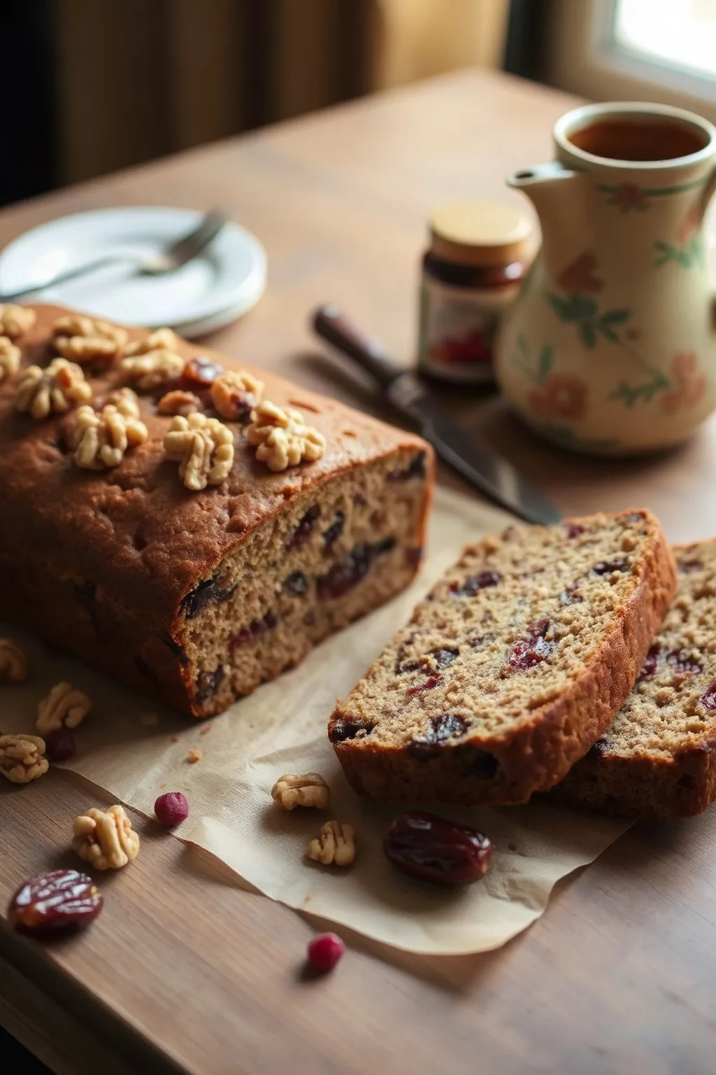 British Date and Walnut Loaf Cake