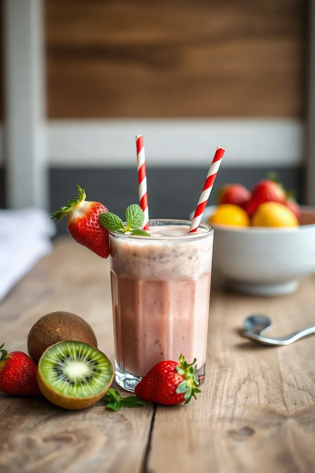 Refreshing Kiwi Strawberry Smoothie