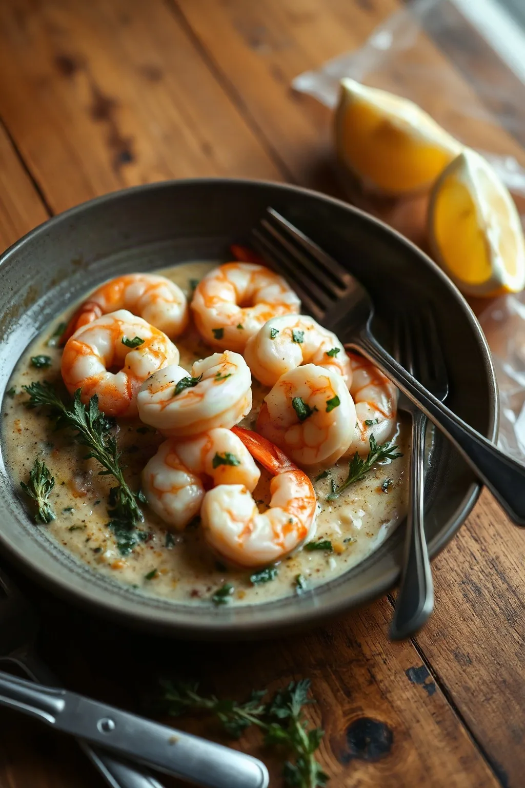 Camarones al Ajillo Cremosos con Ajo y Limón