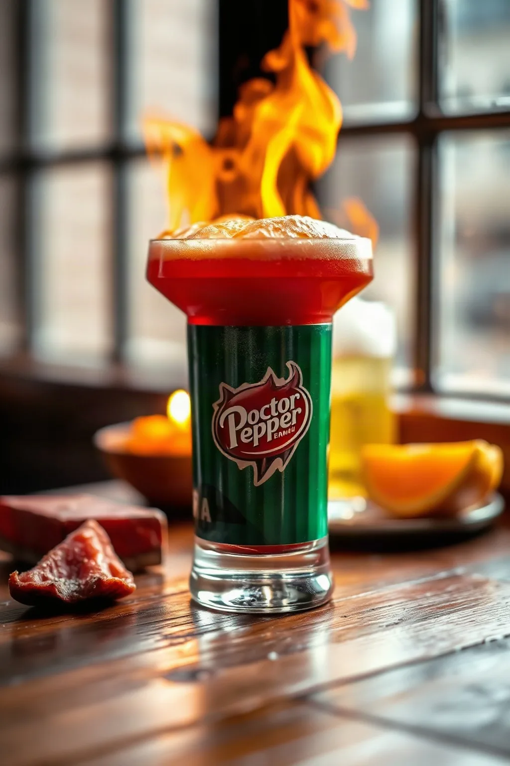 Flaming Doctor Pepper Cocktail